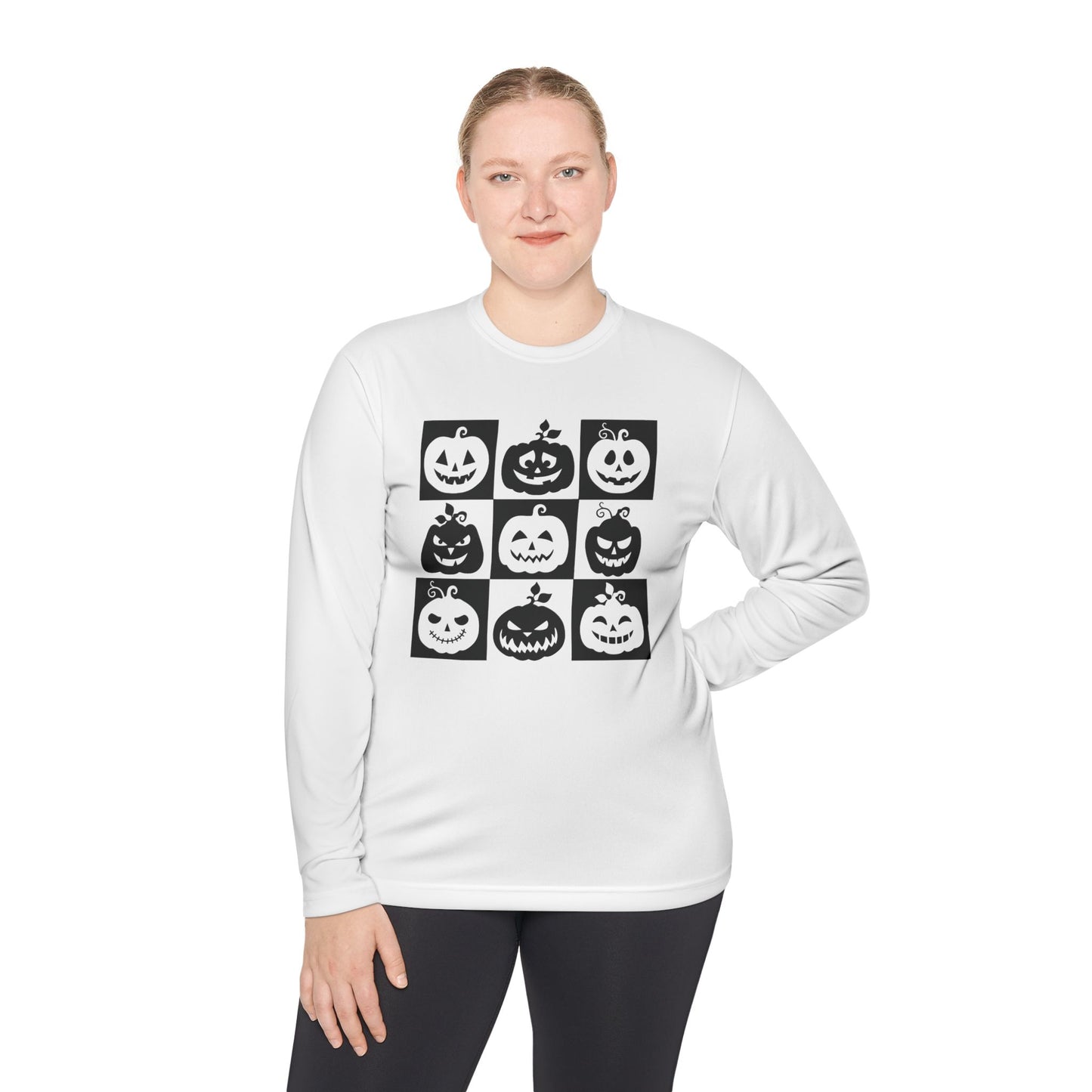 Retro Jack o lantern Unisex Lightweight Long Sleeve Halloween Spooky Season Spooky Season pumkin Retro Halloween Tee Funny Halloween Shirt