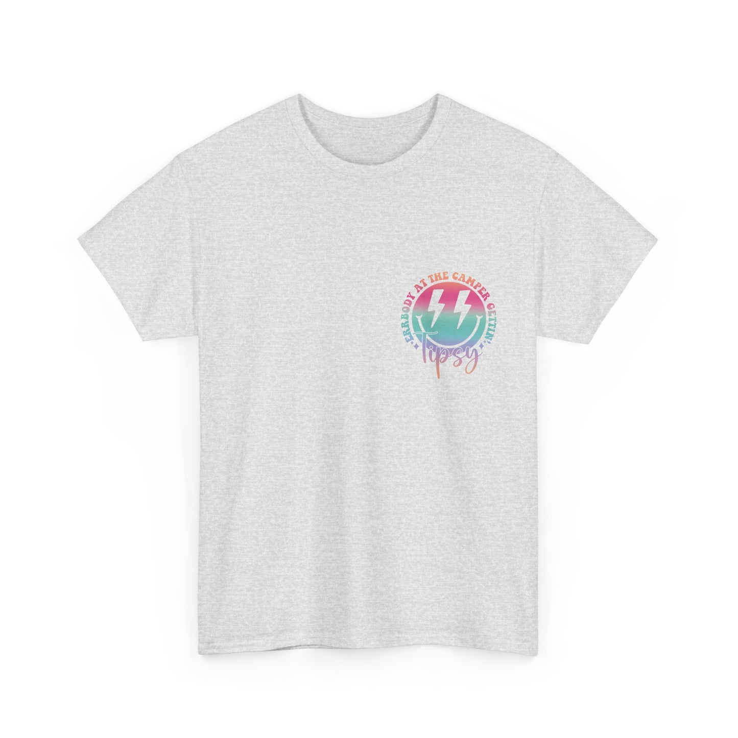 Errbody at the Camper Gettin' Tipsy Summer, Retro Summer Hello Summer Lake Retro Summer Designs Unisex Heavy Cotton Tee with Whimsical