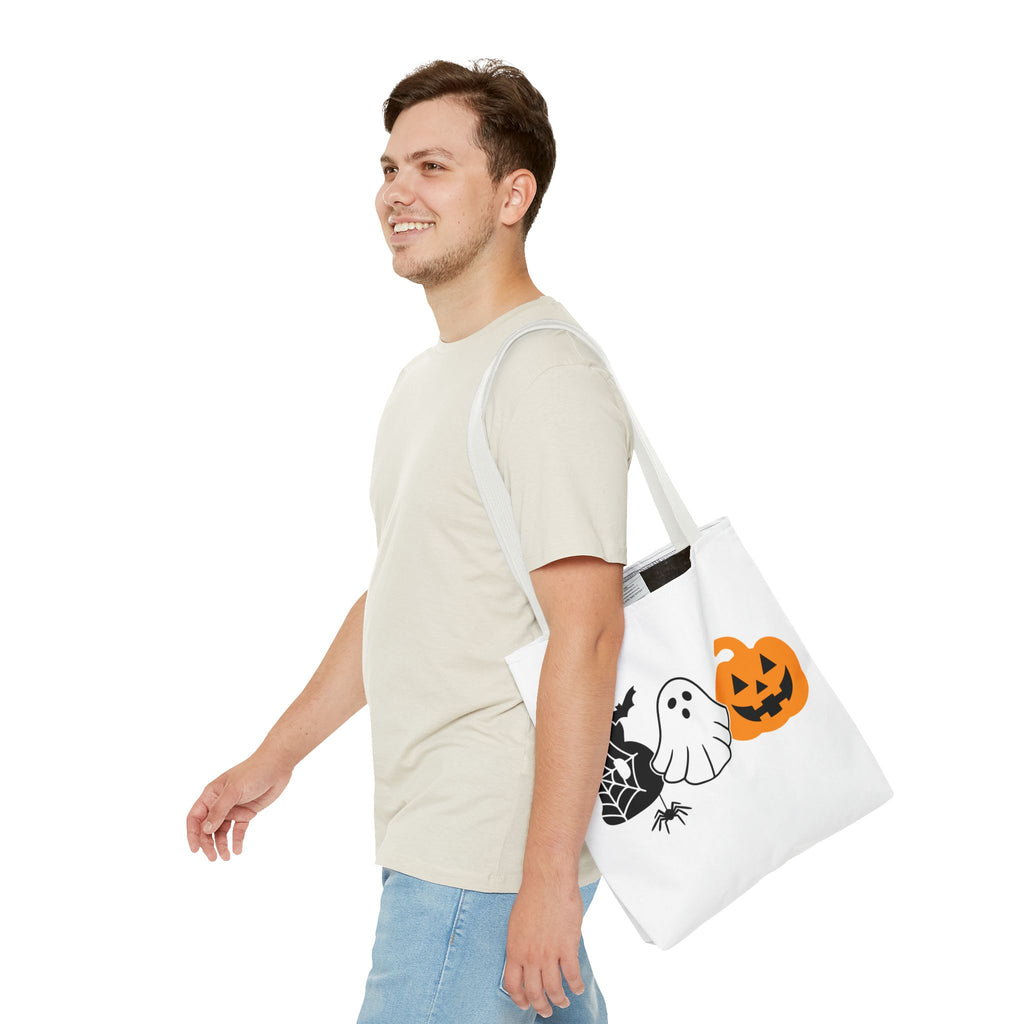 Halloween-Themed Tote Bag - Spooky Ghosts and Pumpkins Design, Perfect for Trick or Treating, Fall Festivals, and Daily Use, [...]