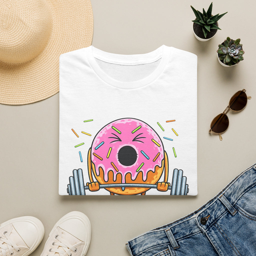 Donut Weightlifter T-Shirt — Cute Fitness Donut with Barbell Graphic