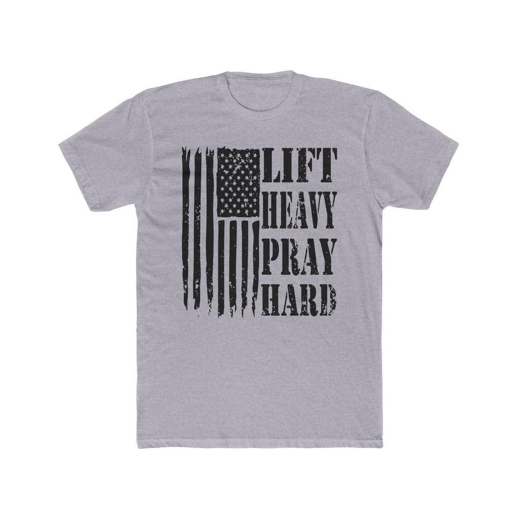 Lift Heavy Pray Hard Unisex Next Level 3600 Cotton Crew Tee, Inspirational Workout Shirt, Gym Apparel, Motivational T-Shirt
