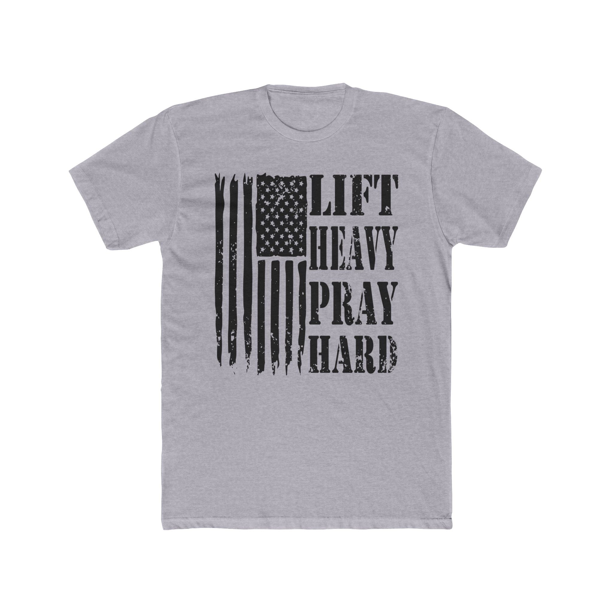 Lift Heavy Pray Hard Unisex Next Level 3600 Cotton Crew Tee, Inspirational Workout Shirt, Gym Apparel, Motivational T-Shirt