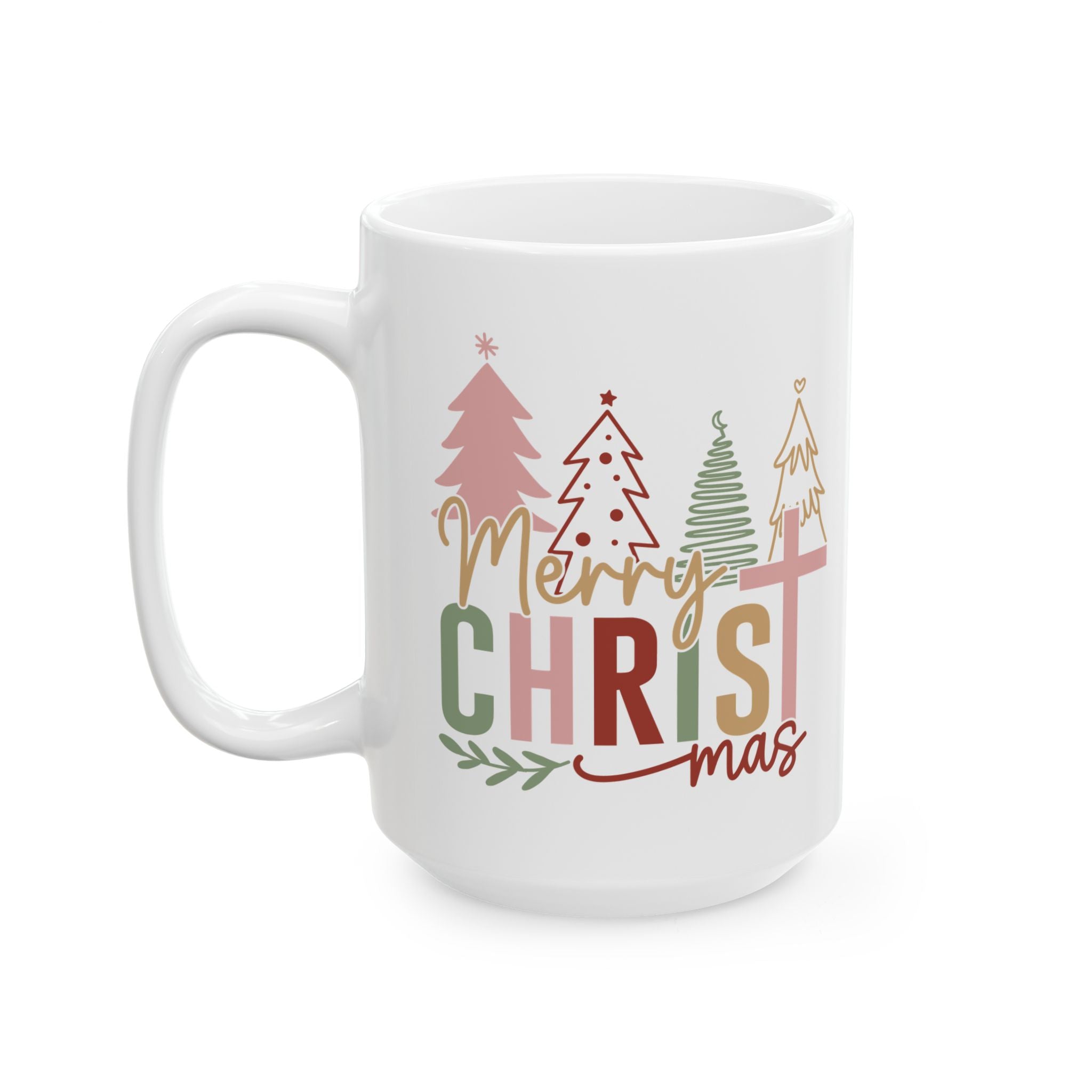 Christmas Tree Ceramic Mug, Cute Holiday Coffee Cup, Gifts for Her, Seasonal Drinkware, Merry Christmas Decor