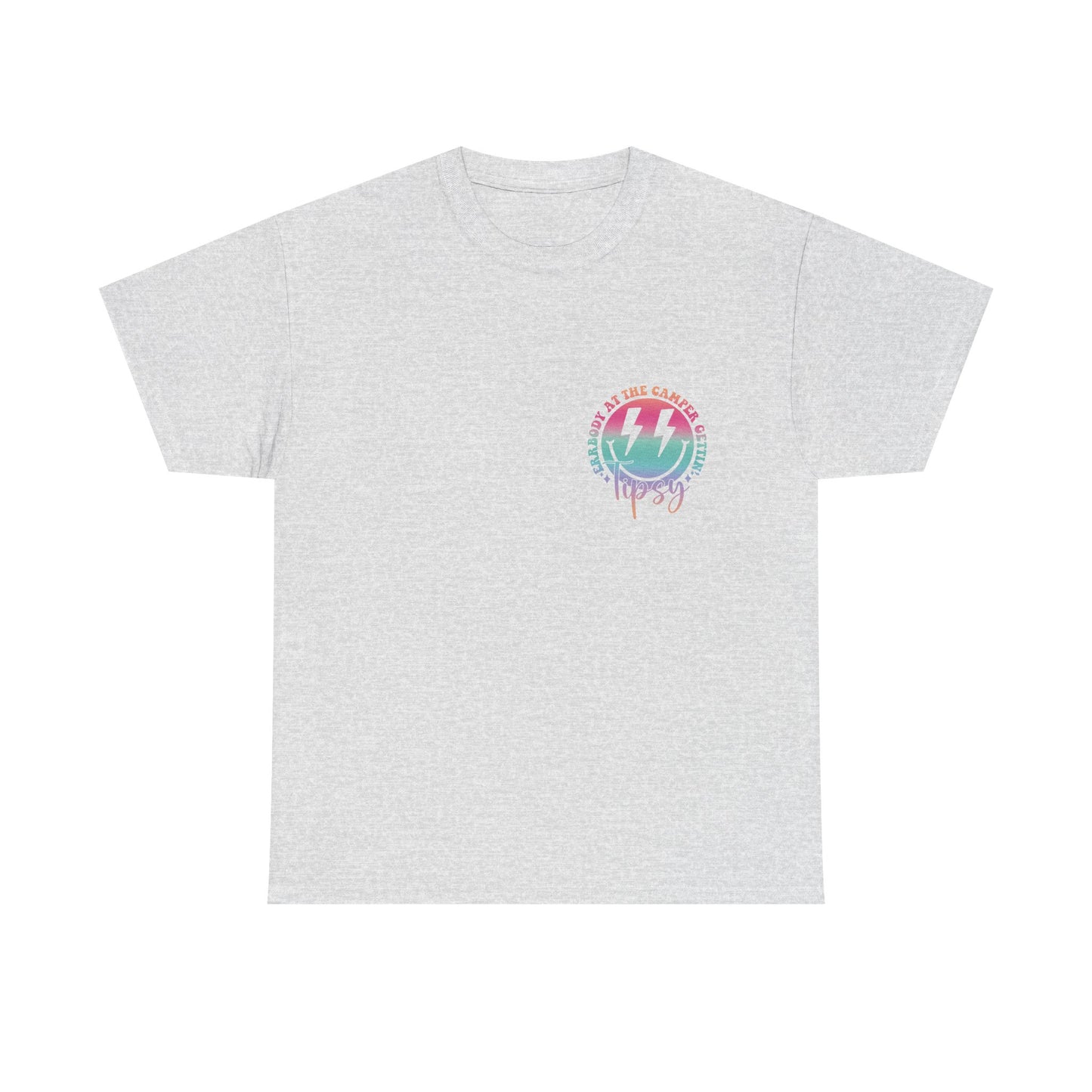 Errbody at the Camper Gettin' Tipsy Summer, Retro Summer Hello Summer Lake Retro Summer Designs Unisex Heavy Cotton Tee with Whimsical
