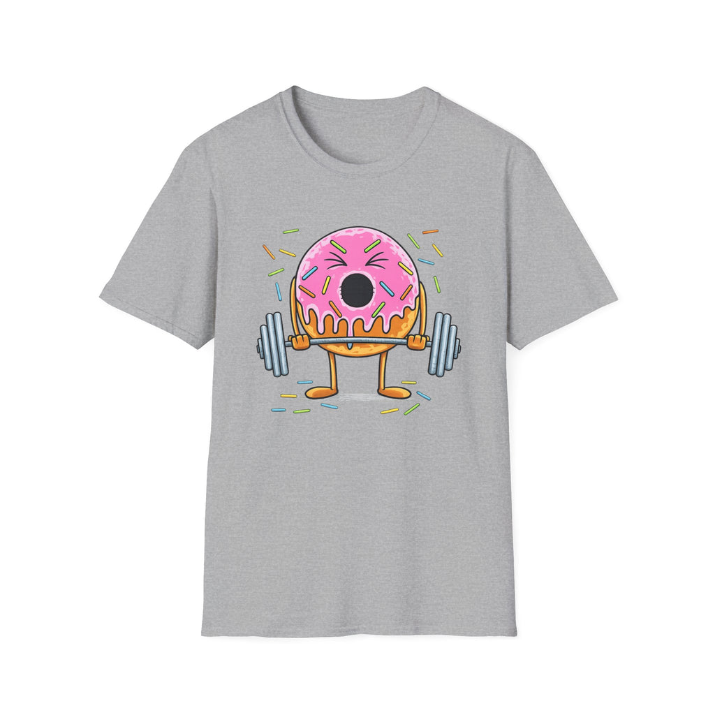 Donut Weightlifter T-Shirt — Cute Fitness Donut with Barbell Graphic