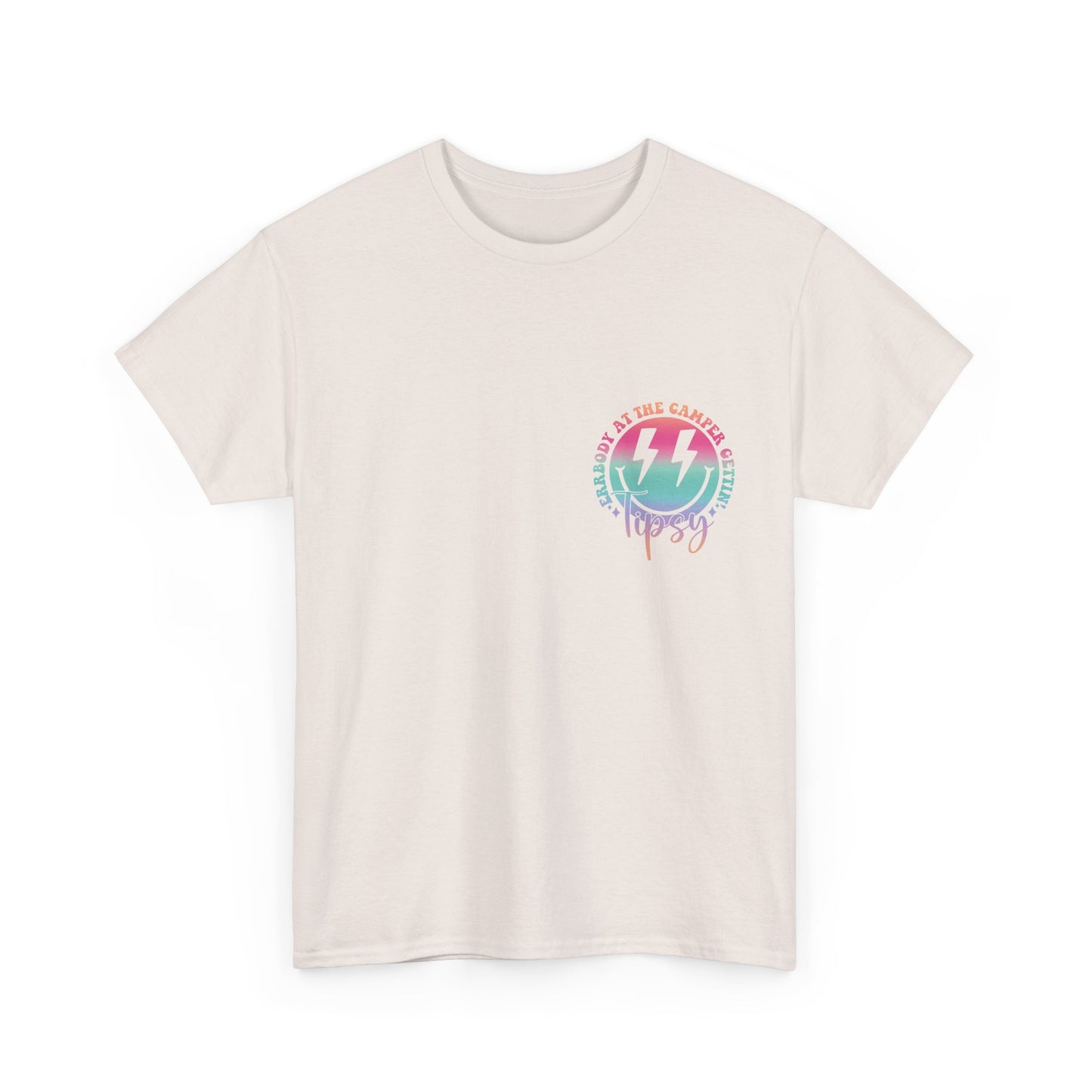 Errbody at the Camper Gettin' Tipsy Unisex Heavy Cotton Tee with Whimsical Camper Design, Fun Summer Vibe, Ideal for Camping Trips, Festivals, or Gifting
