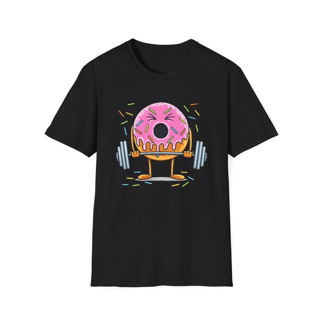 Donut Weightlifter T-Shirt — Cute Fitness Donut with Barbell Graphic