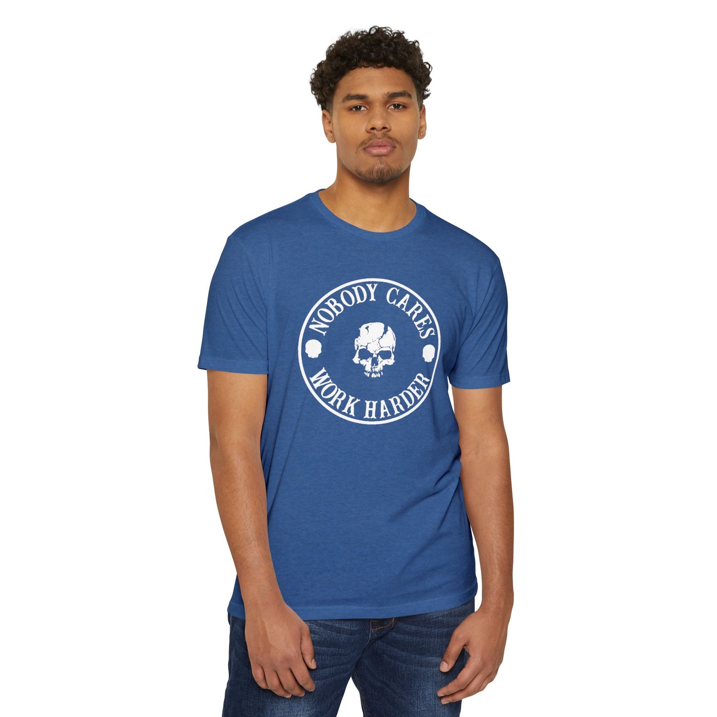 Nobody Cares, Work Harder Next Level 6200 Graphic Tee, Casual Wear, Gift for Friends, Workouts, Streetwear