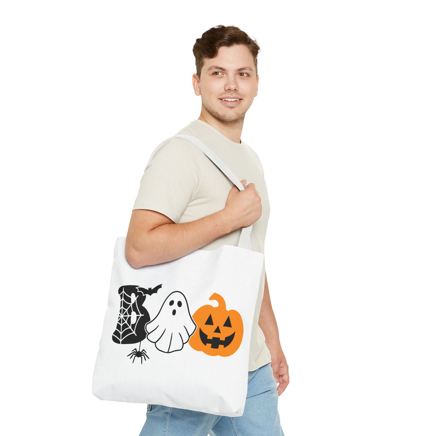 Halloween-Themed Tote Bag - Spooky Ghosts and Pumpkins Design, Perfect for Trick or Treating, Fall Festivals, and Daily Use, [...]