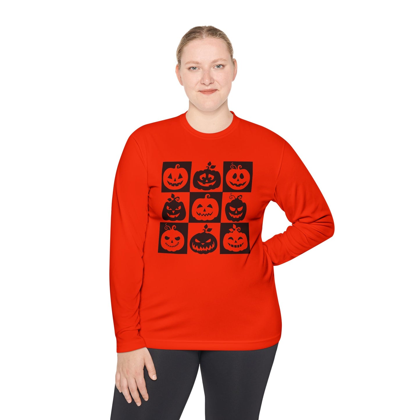 Retro Jack o lantern Unisex Lightweight Long Sleeve Halloween Spooky Season Spooky Season pumkin Retro Halloween Tee Funny Halloween Shirt