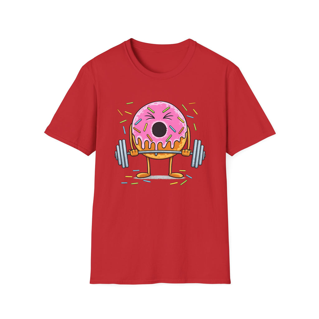 Donut Weightlifter T-Shirt — Cute Fitness Donut with Barbell Graphic