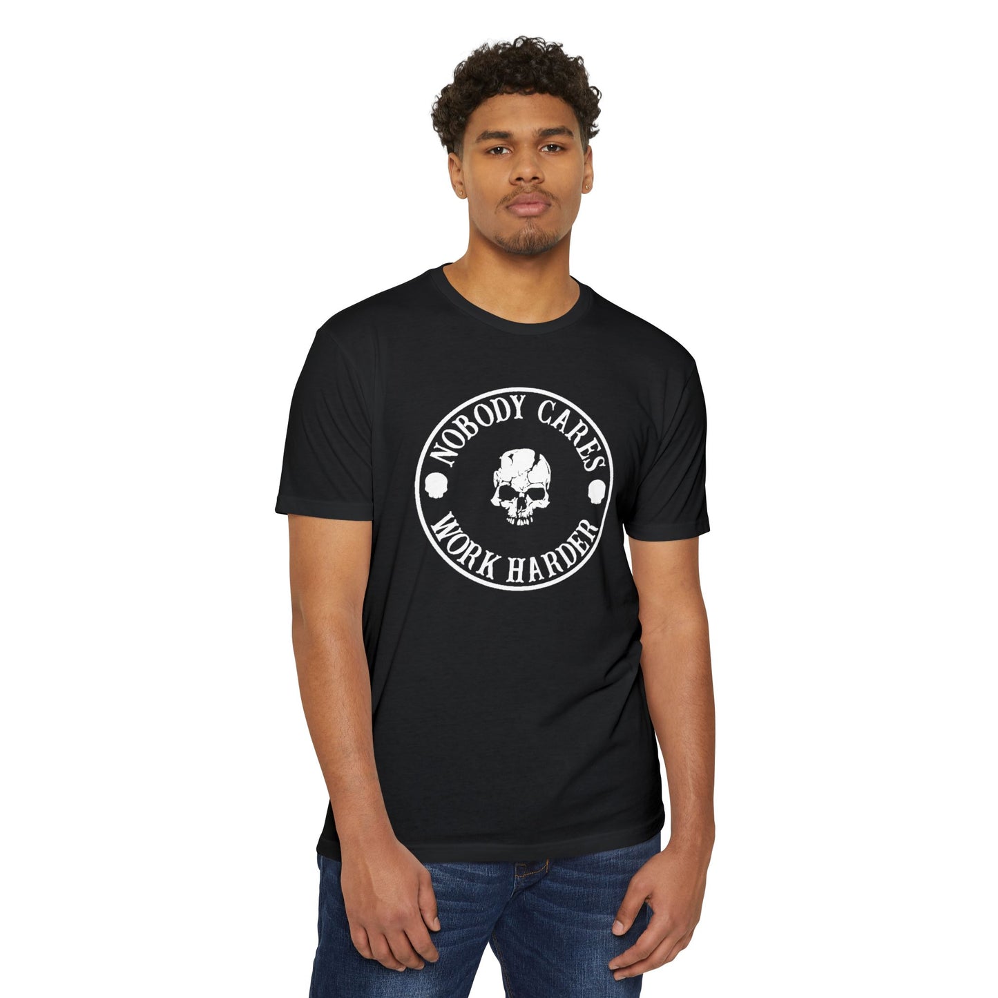 Nobody Cares, Work Harder Next Level 6200 Graphic Tee, Casual Wear, Gift for Friends, Workouts, Streetwear