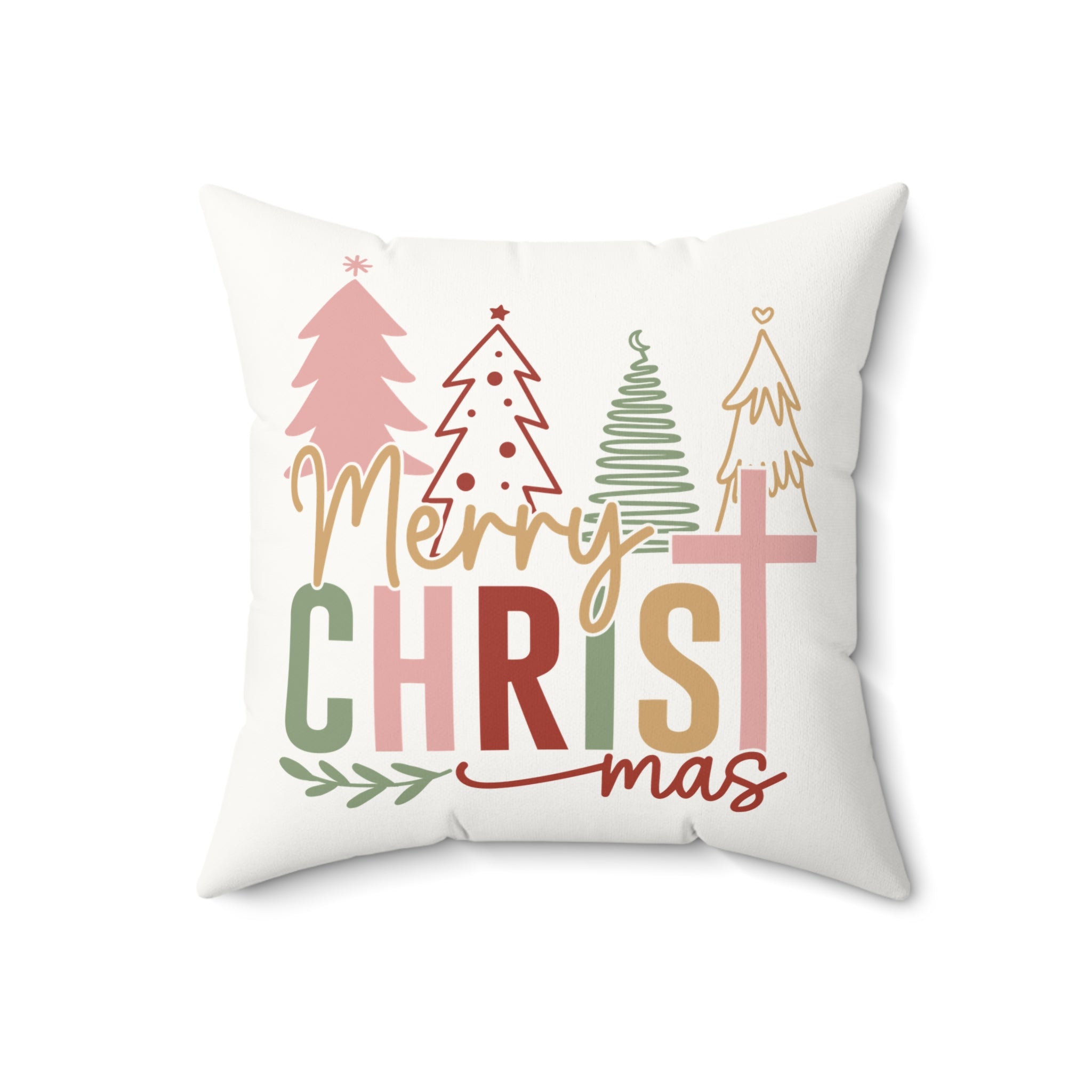 Merry Christmas Faux Suede Pillow | Cozy Holiday Decor, Christmas Gift, Seasonal Home Accent, Festive Cushion, Winter Decor