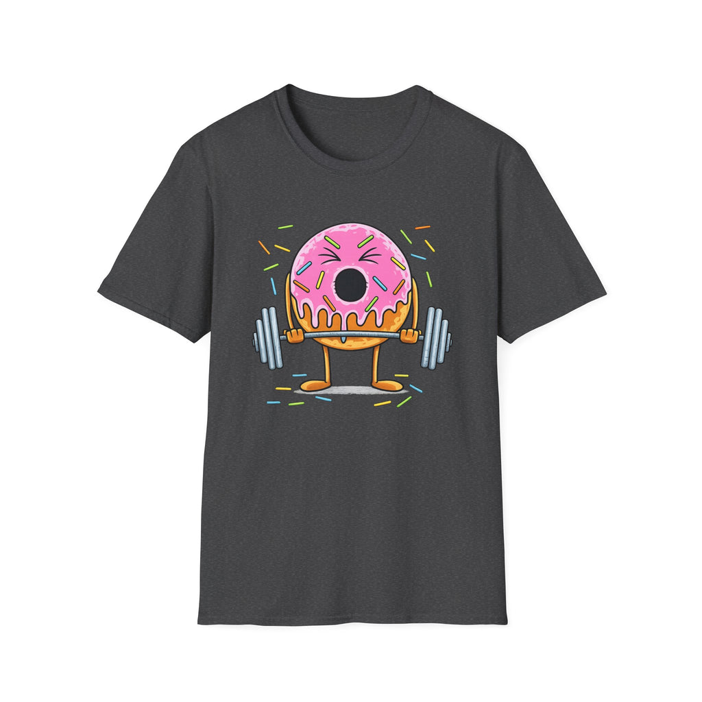 Donut Weightlifter T-Shirt — Cute Fitness Donut with Barbell Graphic