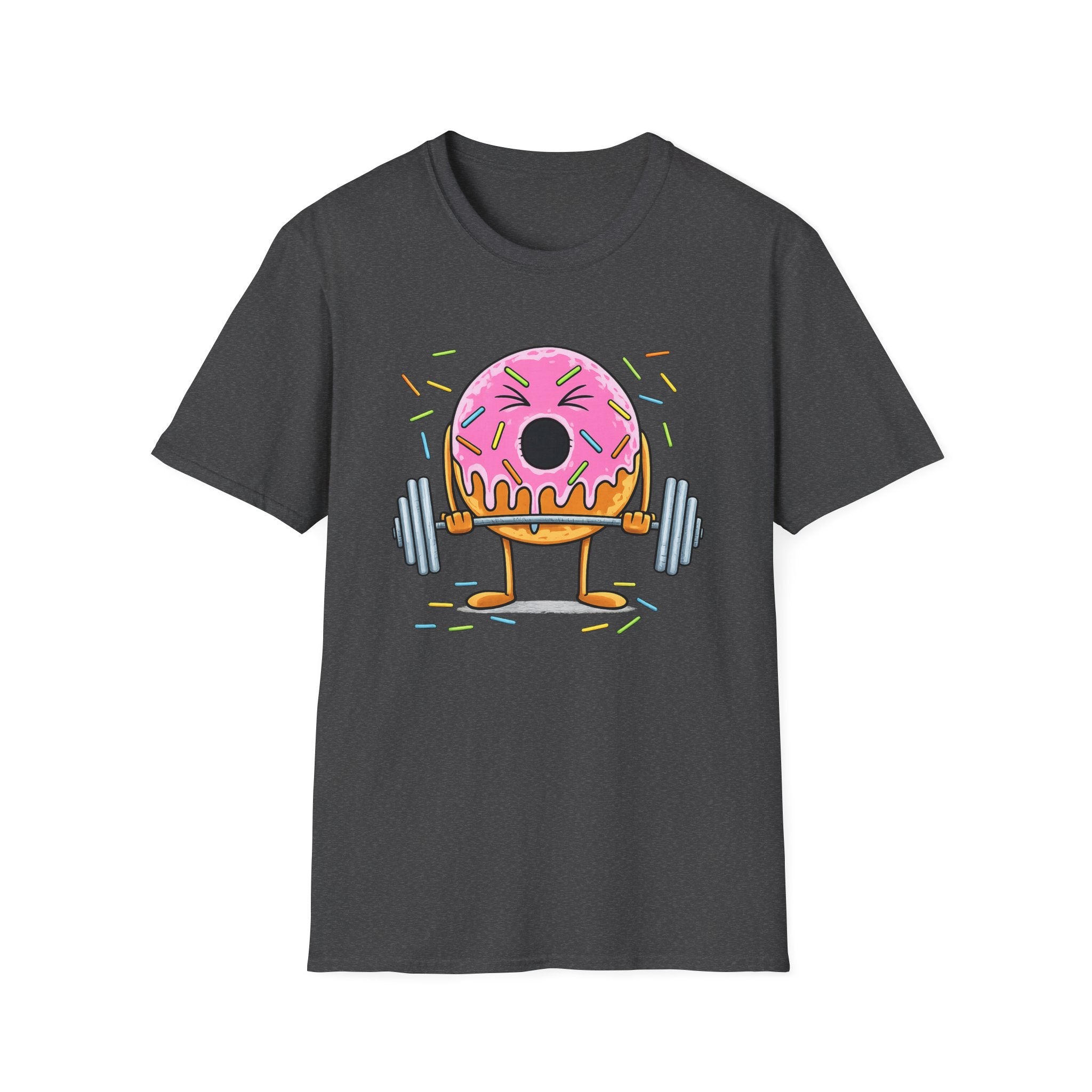 Donut Weightlifter T-Shirt — Cute Fitness Donut with Barbell Graphic