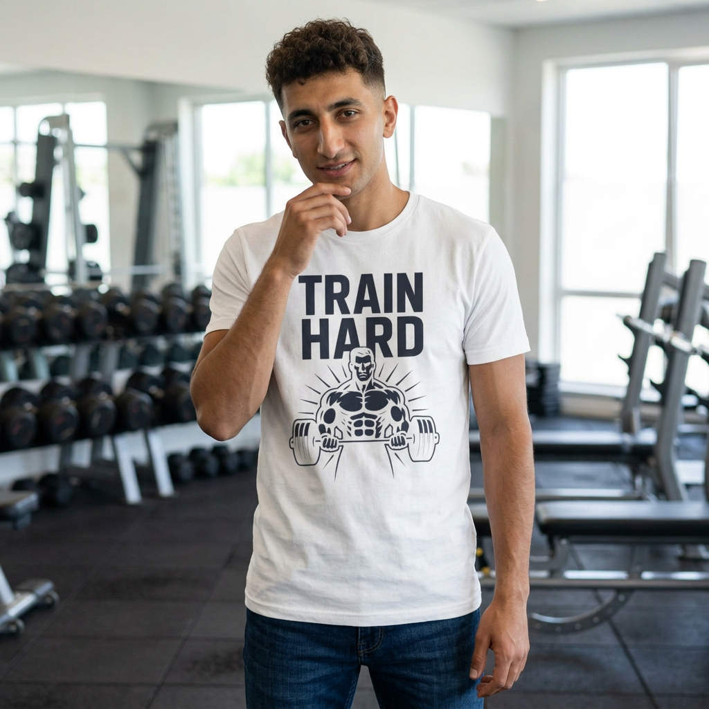 Train Hard Unisex Next Level 3600 Cotton Crew Tee, Inspirational Workout Shirt, Gym Apparel, Motivational T-Shirt