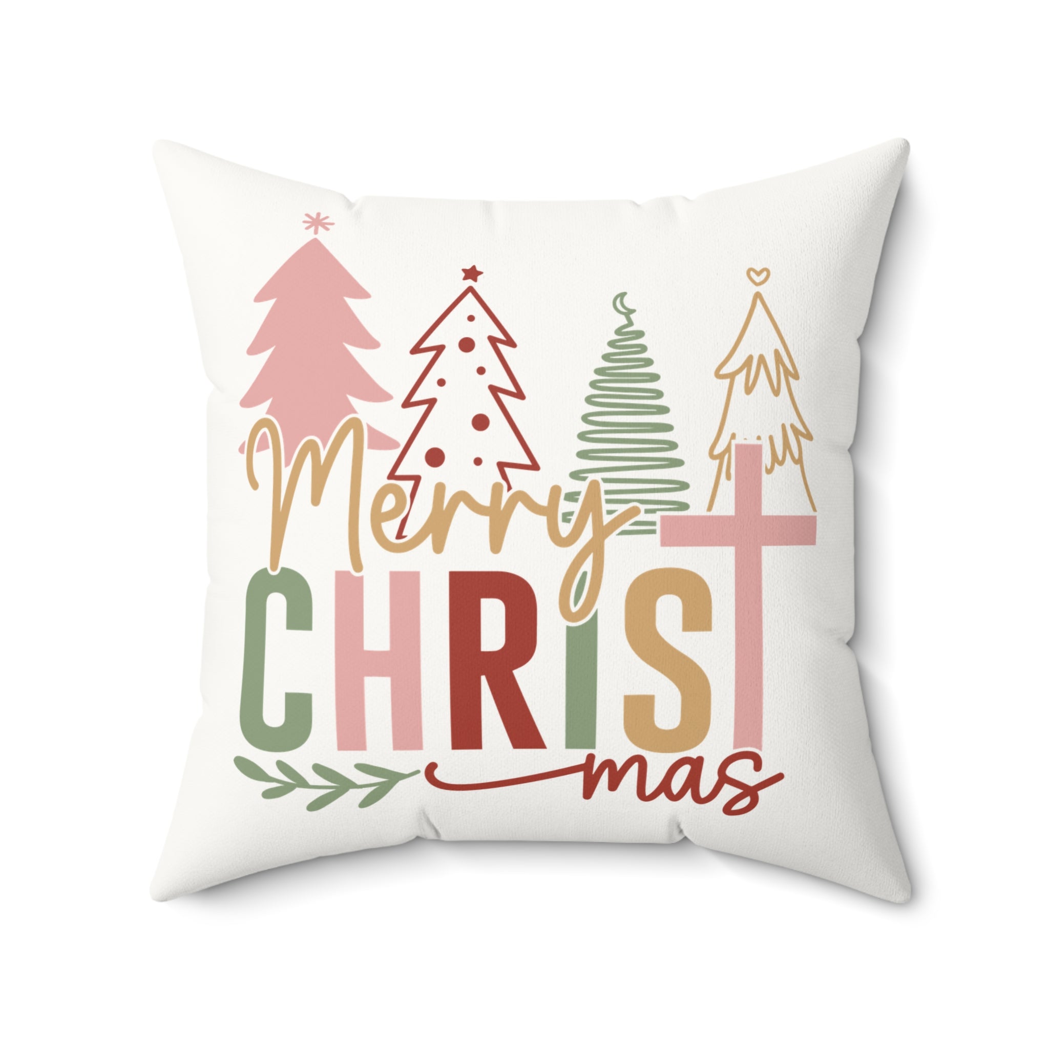 Merry Christmas Faux Suede Pillow | Cozy Holiday Decor, Christmas Gift, Seasonal Home Accent, Festive Cushion, Winter Decor