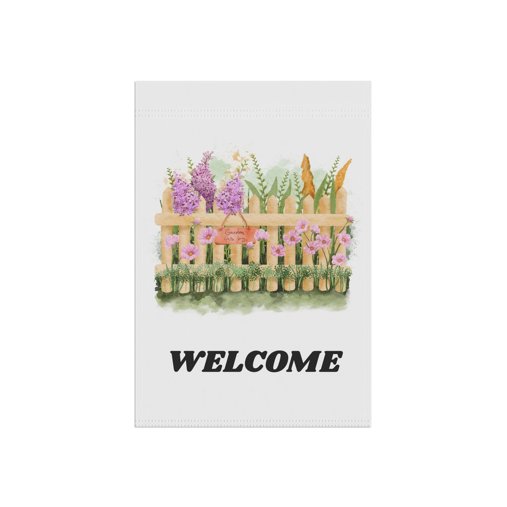 Welcome Garden Banner Dual Sided, Floral House Decor, Outdoor Welcome Sign, Seasonal Yard Flag, Garden Party Decoration, Rustic Home Accent
