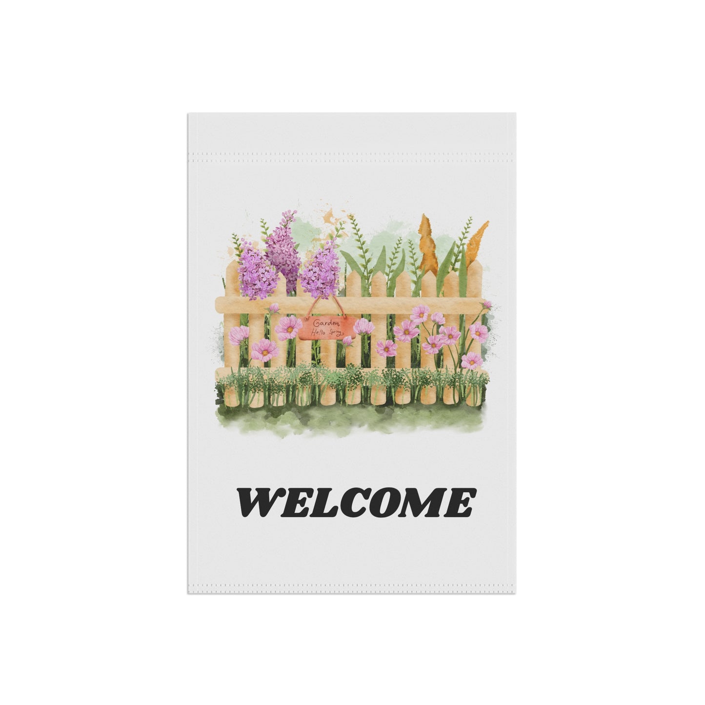 Welcome Garden Banner Dual Sided, Floral House Decor, Outdoor Welcome Sign, Seasonal Yard Flag, Garden Party Decoration, Rustic Home Accent