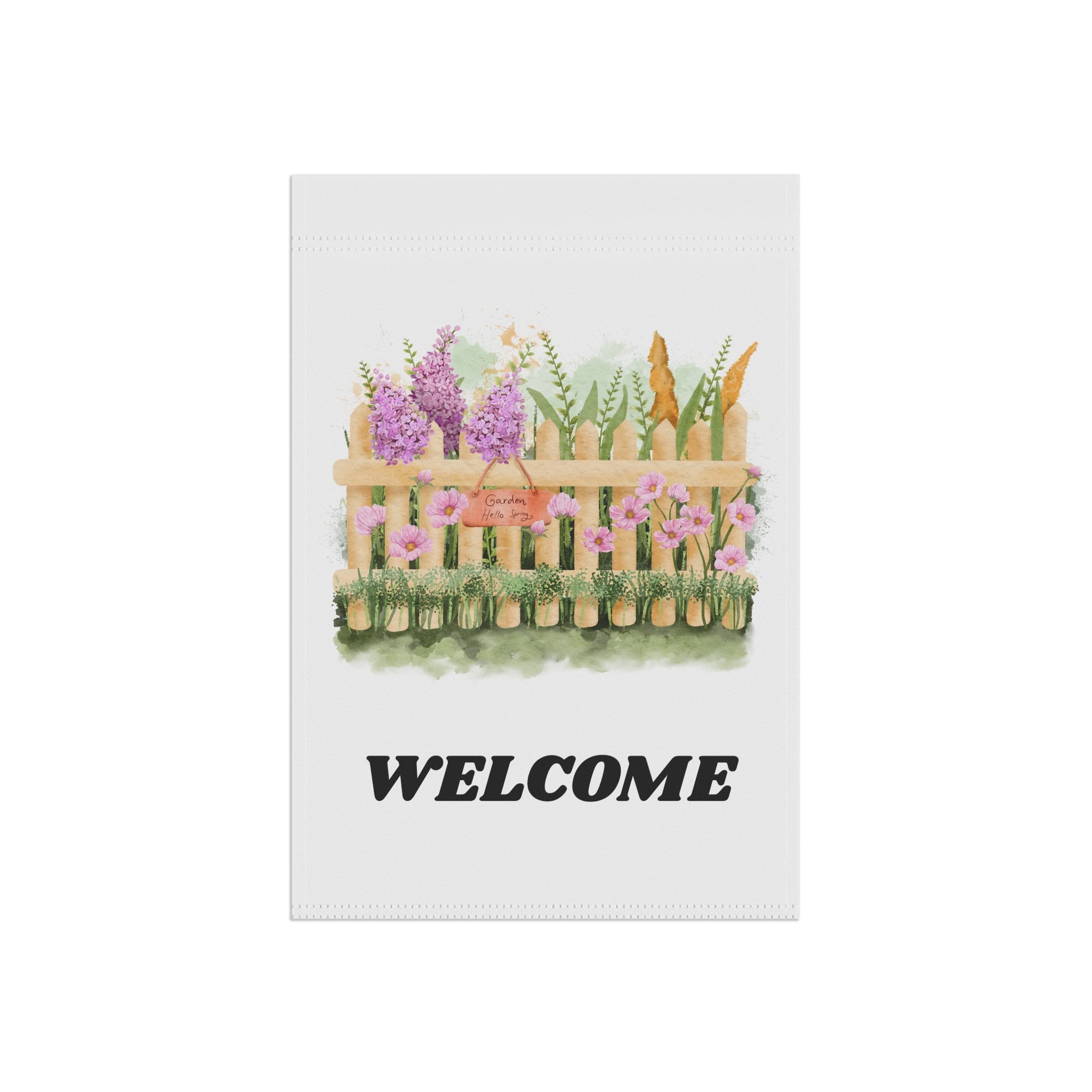 Welcome Garden Banner Dual Sided, Floral House Decor, Outdoor Welcome Sign, Seasonal Yard Flag, Garden Party Decoration, Rustic Home Accent
