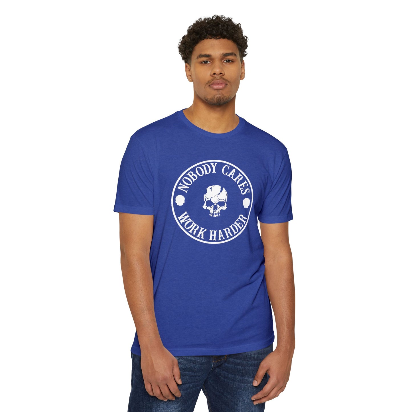 Nobody Cares, Work Harder Next Level 6200 Graphic Tee, Casual Wear, Gift for Friends, Workouts, Streetwear