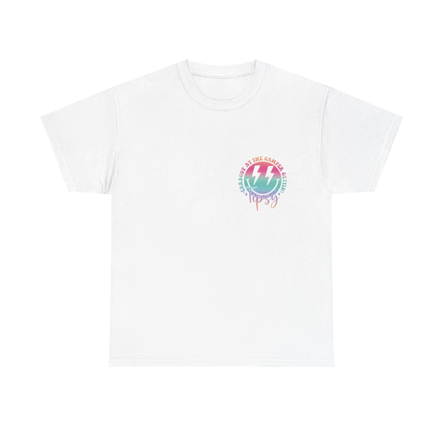 Errbody at the Camper Gettin' Tipsy Summer, Retro Summer Hello Summer Lake Retro Summer Designs Unisex Heavy Cotton Tee with Whimsical