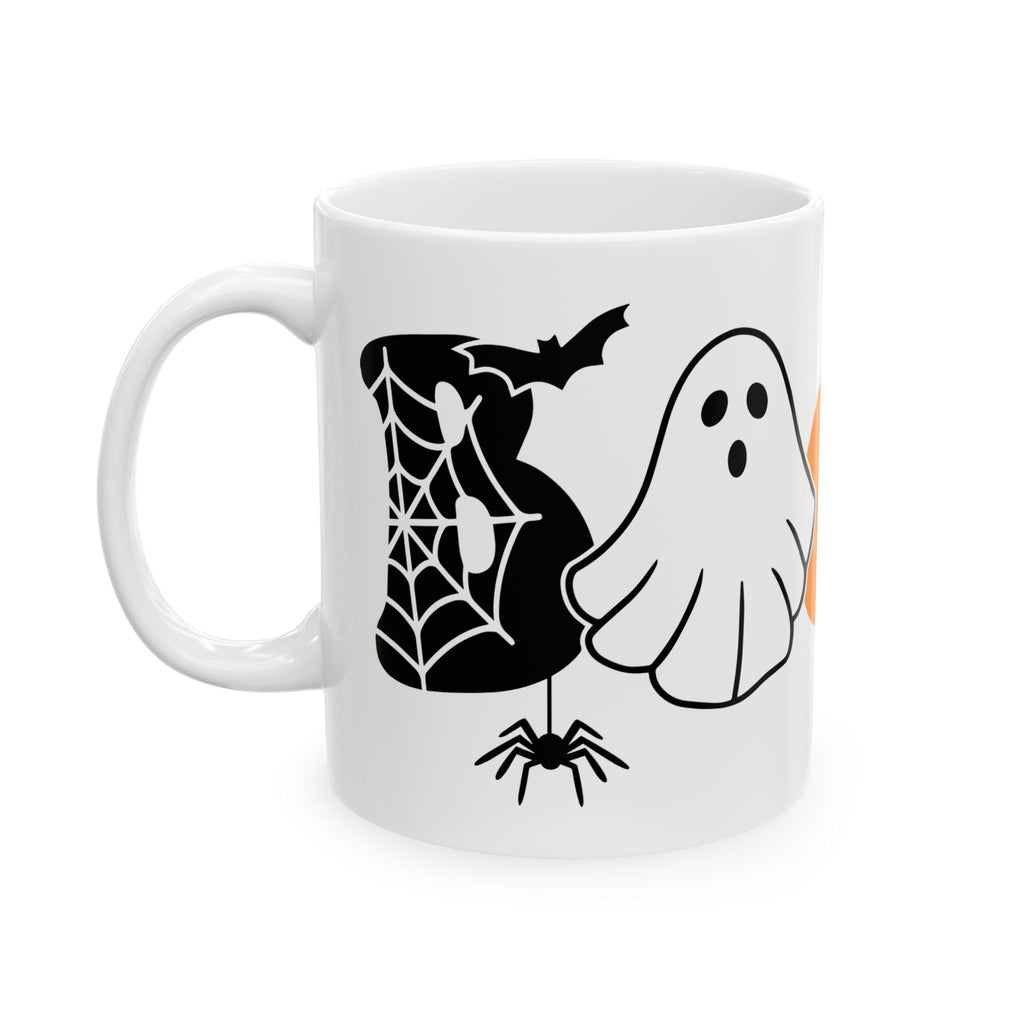 Halloween Ceramic Mug - Ghosts & Pumpkins Design, Spooky Coffee Cup, Fall Decor, Trick or Treat Mug, Halloween Gift