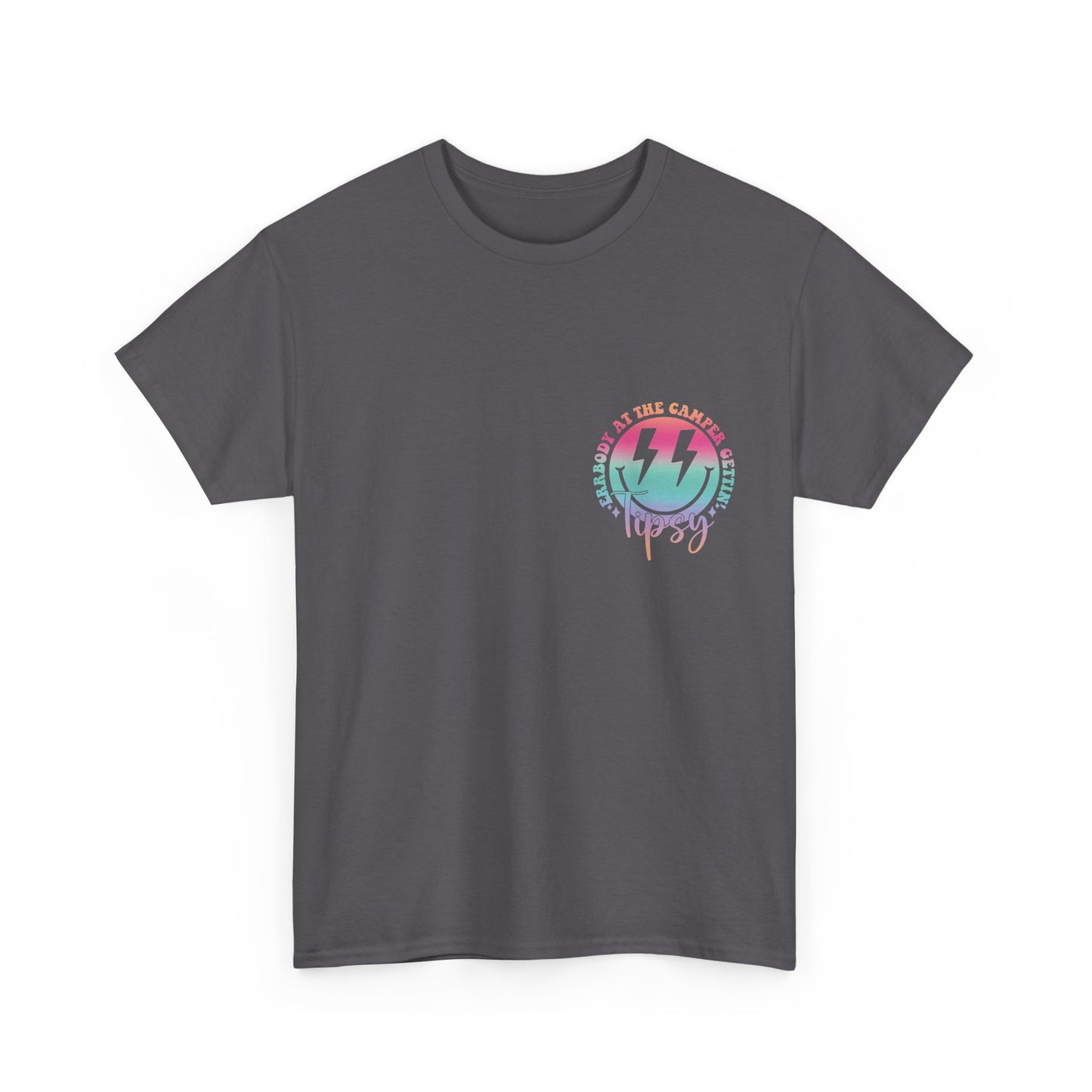 Errbody at the Camper Gettin' Tipsy Summer, Retro Summer Hello Summer Lake Retro Summer Designs Unisex Heavy Cotton Tee with Whimsical