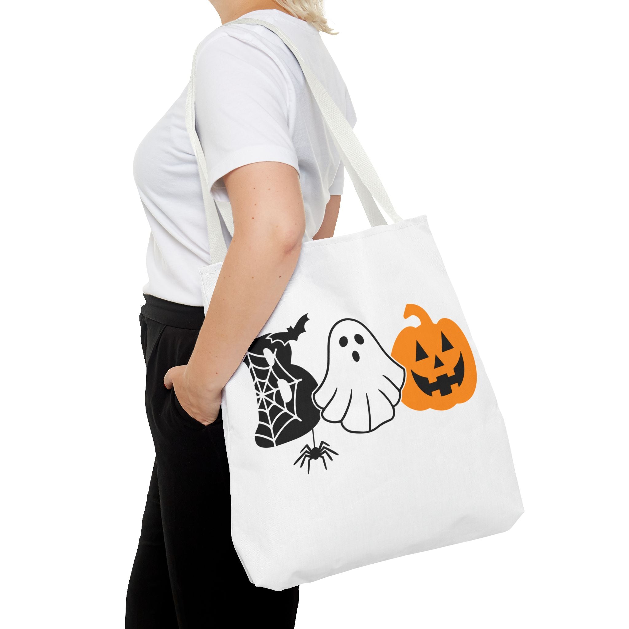 Halloween-Themed Tote Bag - Spooky Ghosts and Pumpkins Design, Perfect for Trick or Treating, Fall Festivals, and Daily Use, [...]