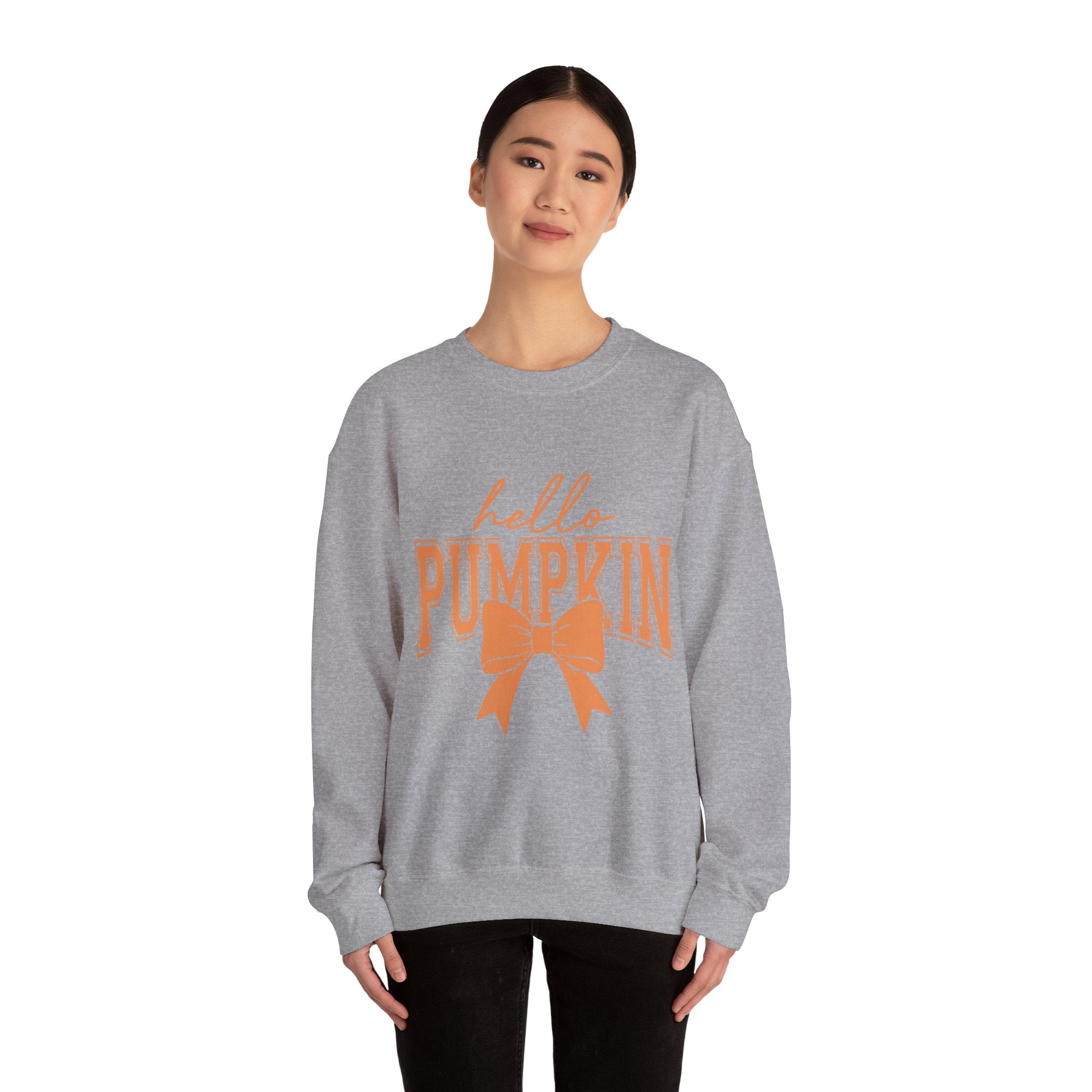 Hello Pumpkin Sweatshirt | Autumn Crewneck for Fall, Halloween Cozy Wear, Gift for Pumpkin Lovers, Seasonal Apparel