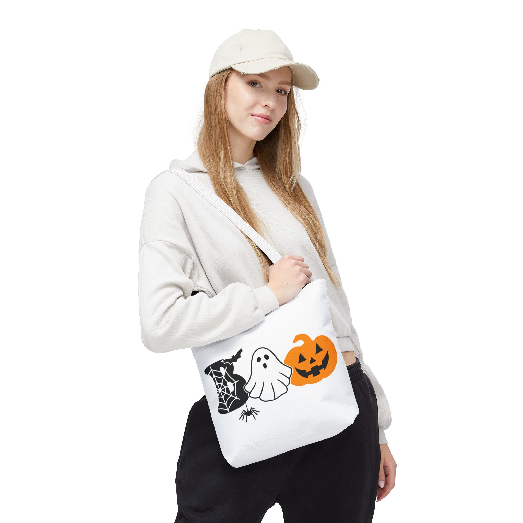 Halloween-Themed Tote Bag - Spooky Ghosts and Pumpkins Design, Perfect for Trick or Treating, Fall Festivals, and Daily Use, [...]