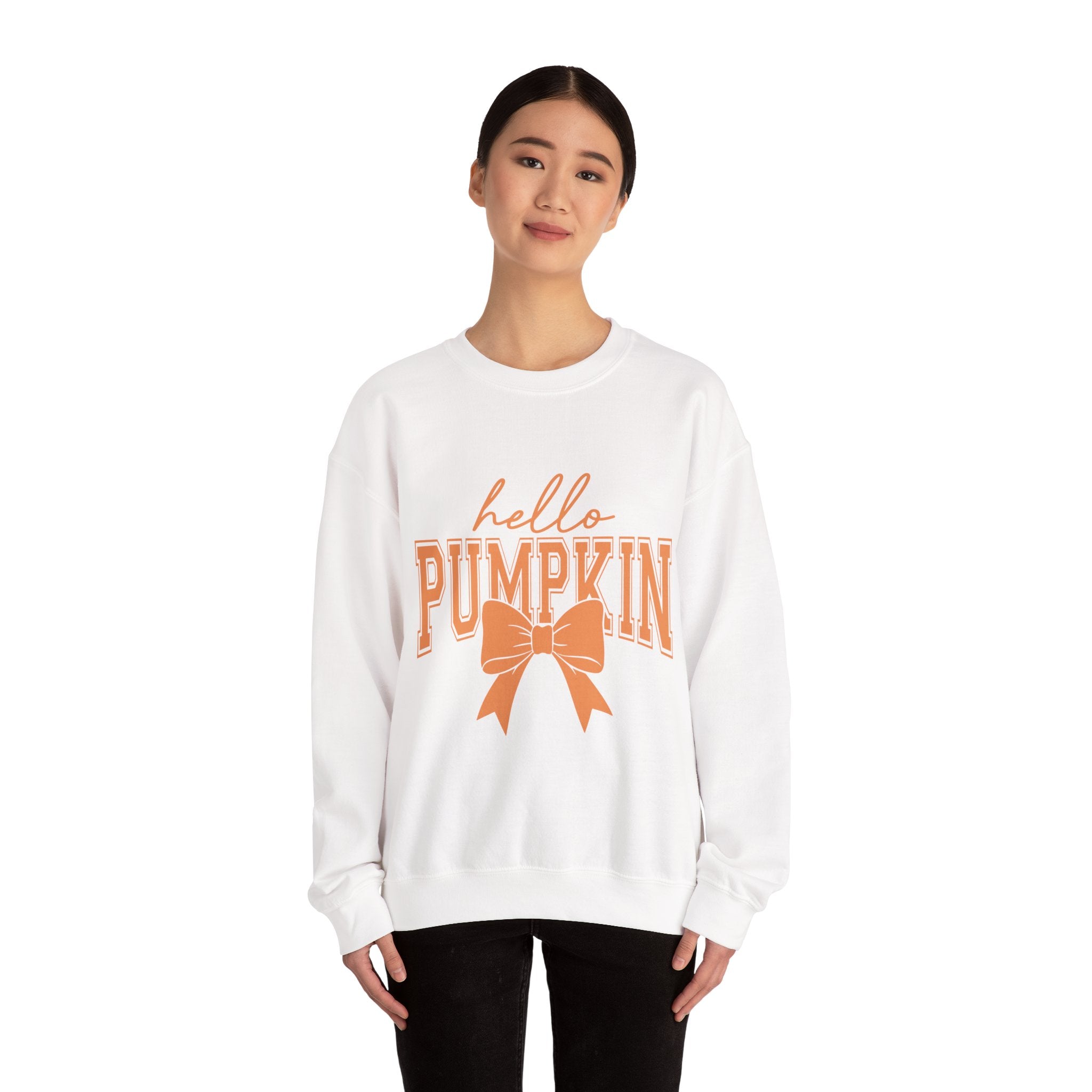 Hello Pumpkin Sweatshirt | Autumn Crewneck for Fall, Halloween Cozy Wear, Gift for Pumpkin Lovers, Seasonal Apparel