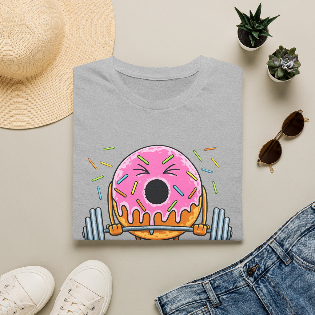 Donut Weightlifter T-Shirt — Cute Fitness Donut with Barbell Graphic