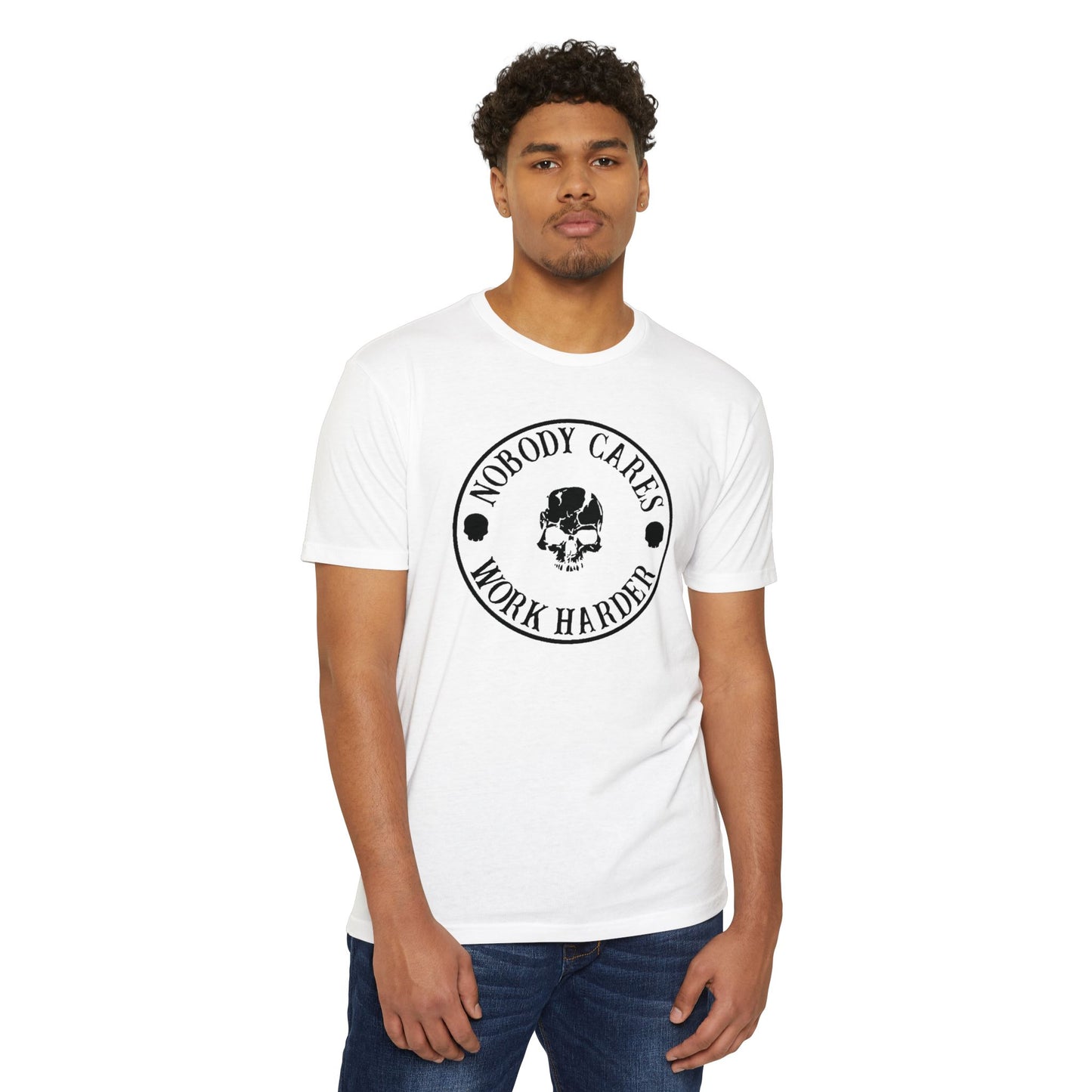 Nobody Cares, Work Harder Next Level 6200 Graphic Tee, Casual Wear, Gift for Friends, Workouts, Streetwear