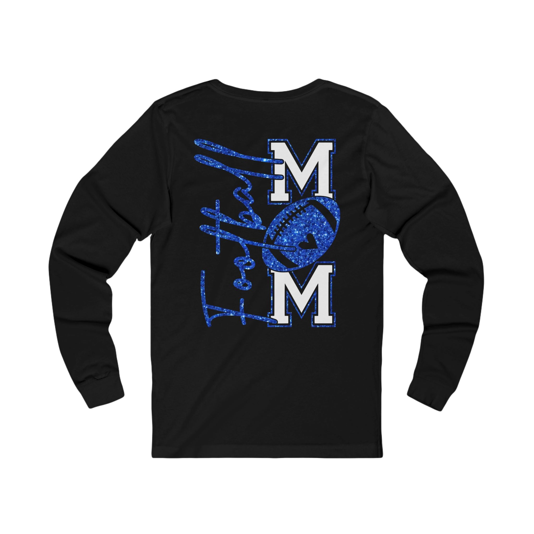 Football Mom Long Sleeve Tee, Blue Glitter Football Mom Shirt, Football Mom Shirt , Football , Football Mama , Football Shirt, Game Day