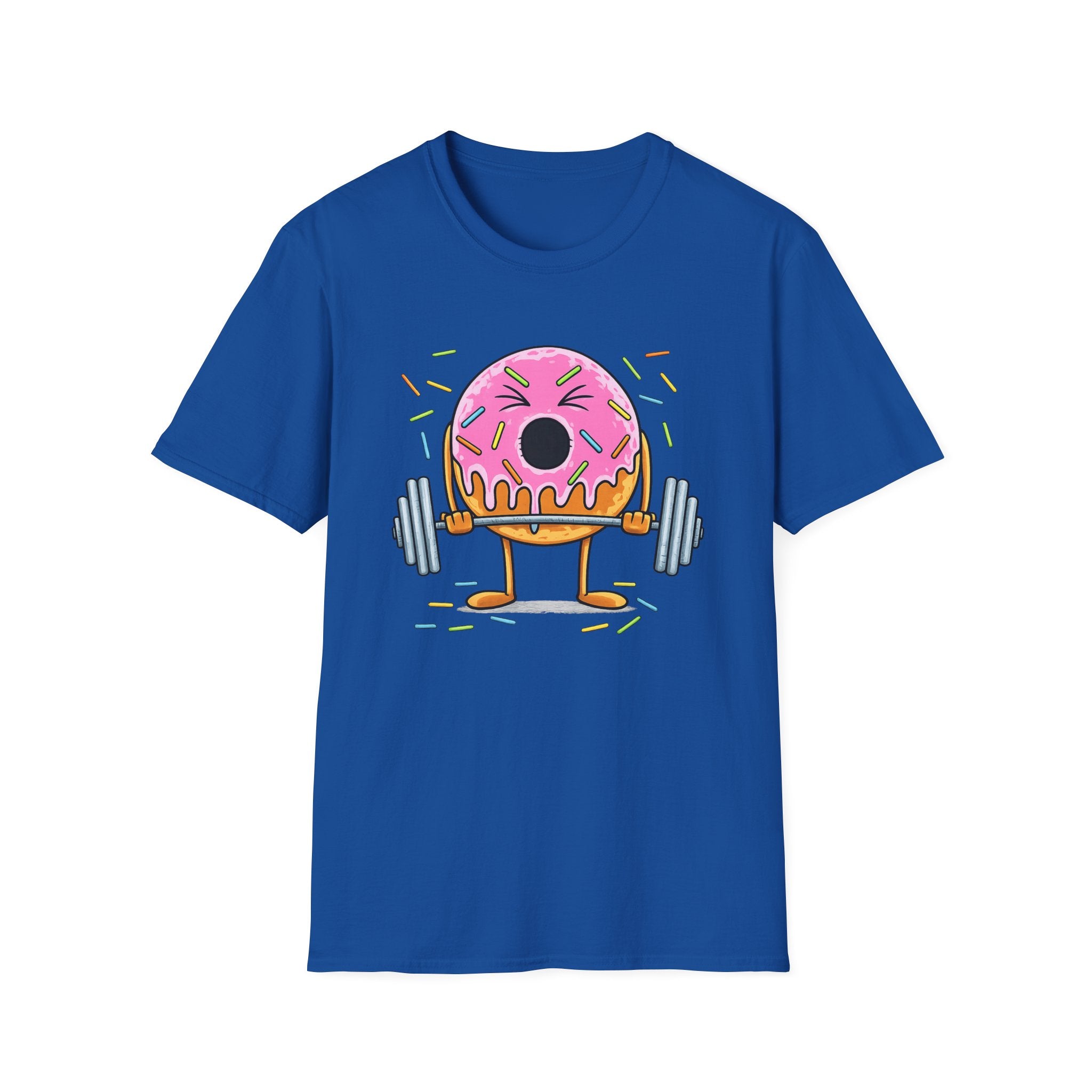 Donut Weightlifter T-Shirt — Cute Fitness Donut with Barbell Graphic