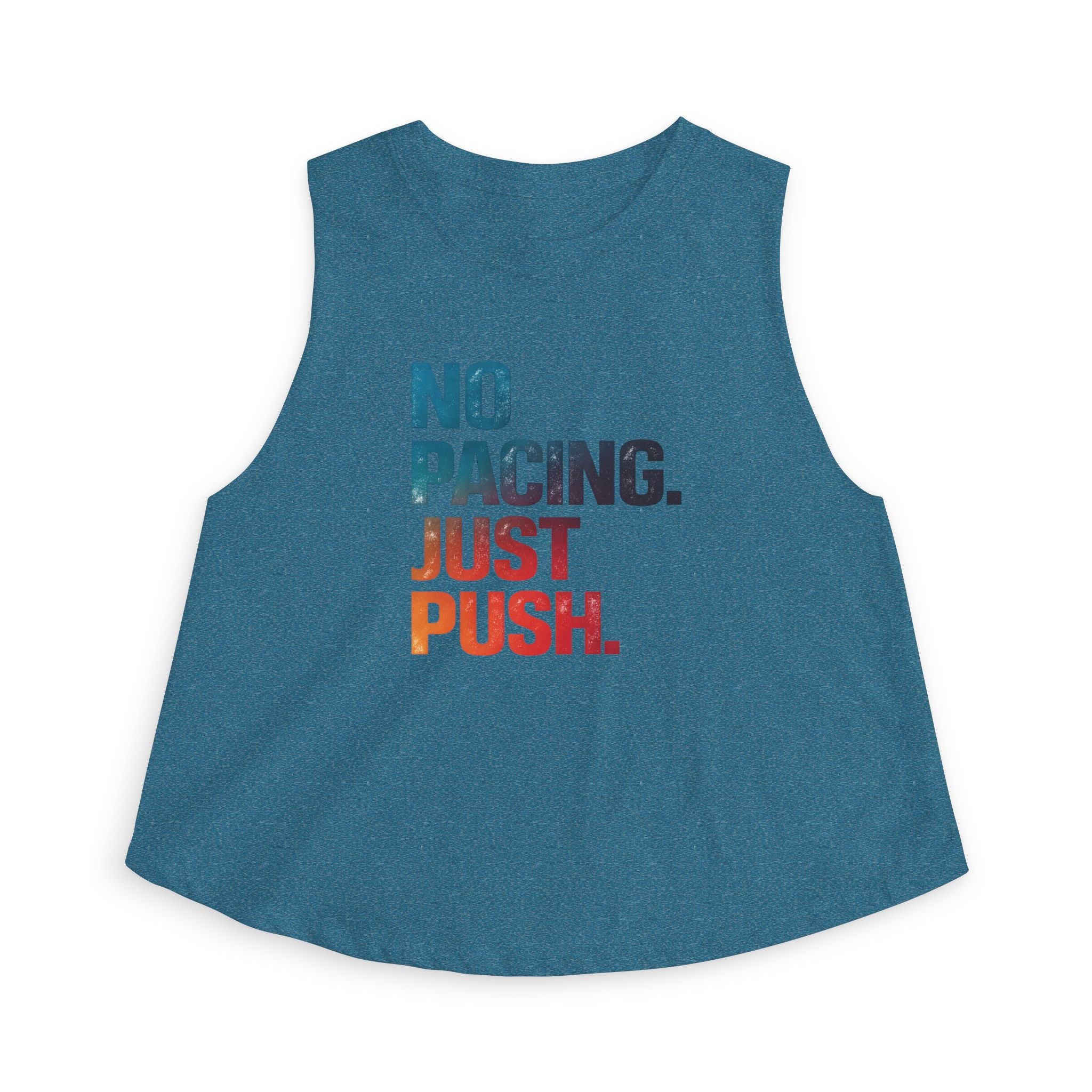 No Pacing Just Push crop top | Motivational Fitness Tank