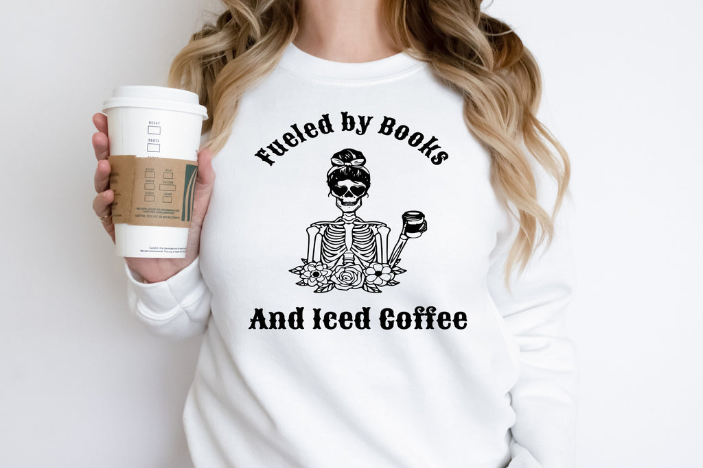 Fueled by Books and Coffee SVG Cut File Cup Decal T-shirt PNG SVG Digital File