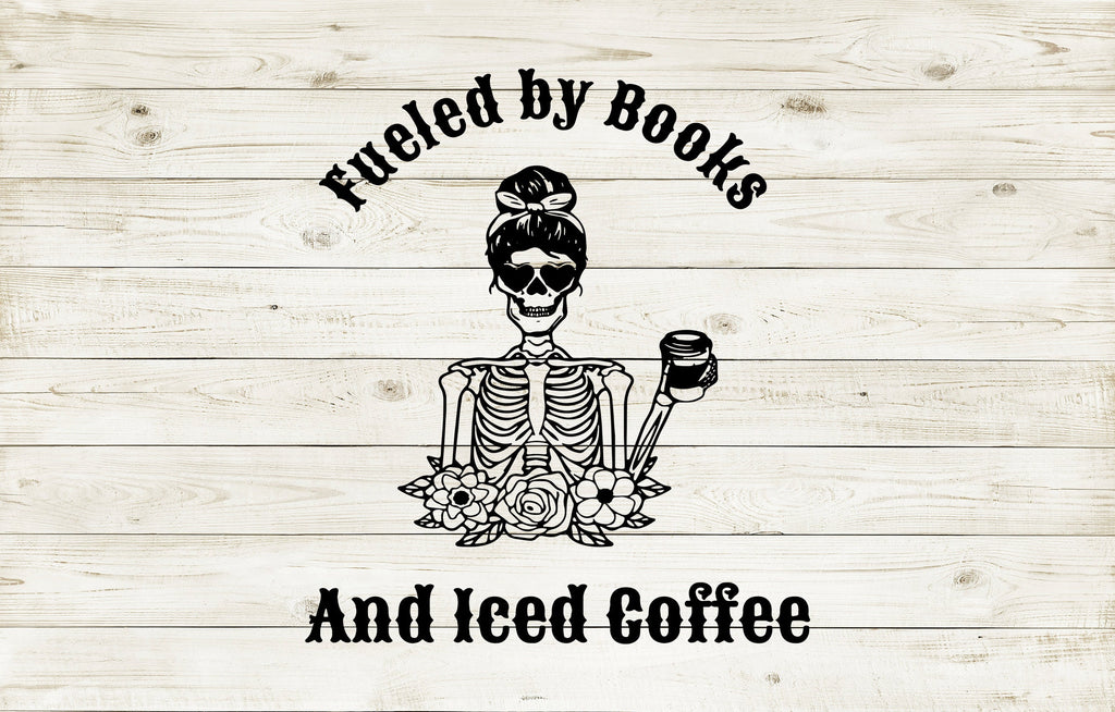 Fueled by Books and Coffee SVG Cut File Cup Decal T-shirt PNG SVG Digital File