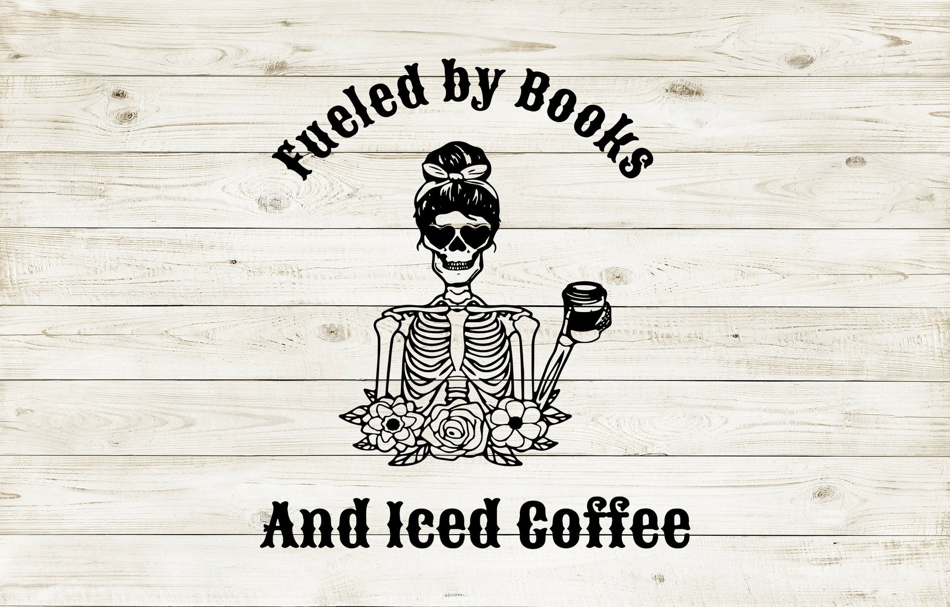 Fueled by Books and Coffee SVG Cut File Cup Decal T-shirt PNG SVG Digital File