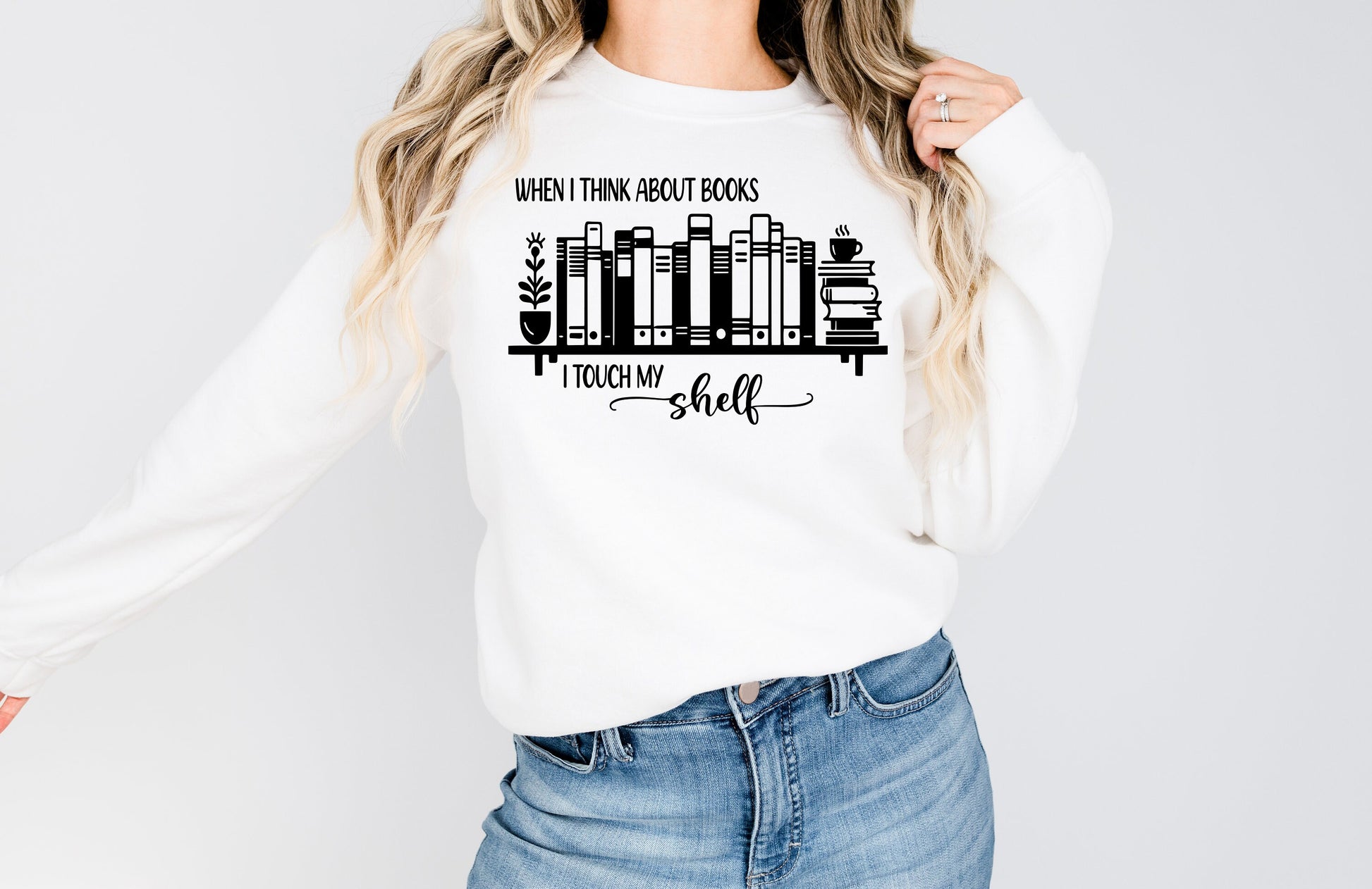 When I Think About Books I Touch my Shelf SVG Smutty Books png Cup Decal Shirt Design Cricut Cameo Silhouette PNG SVG Digital File