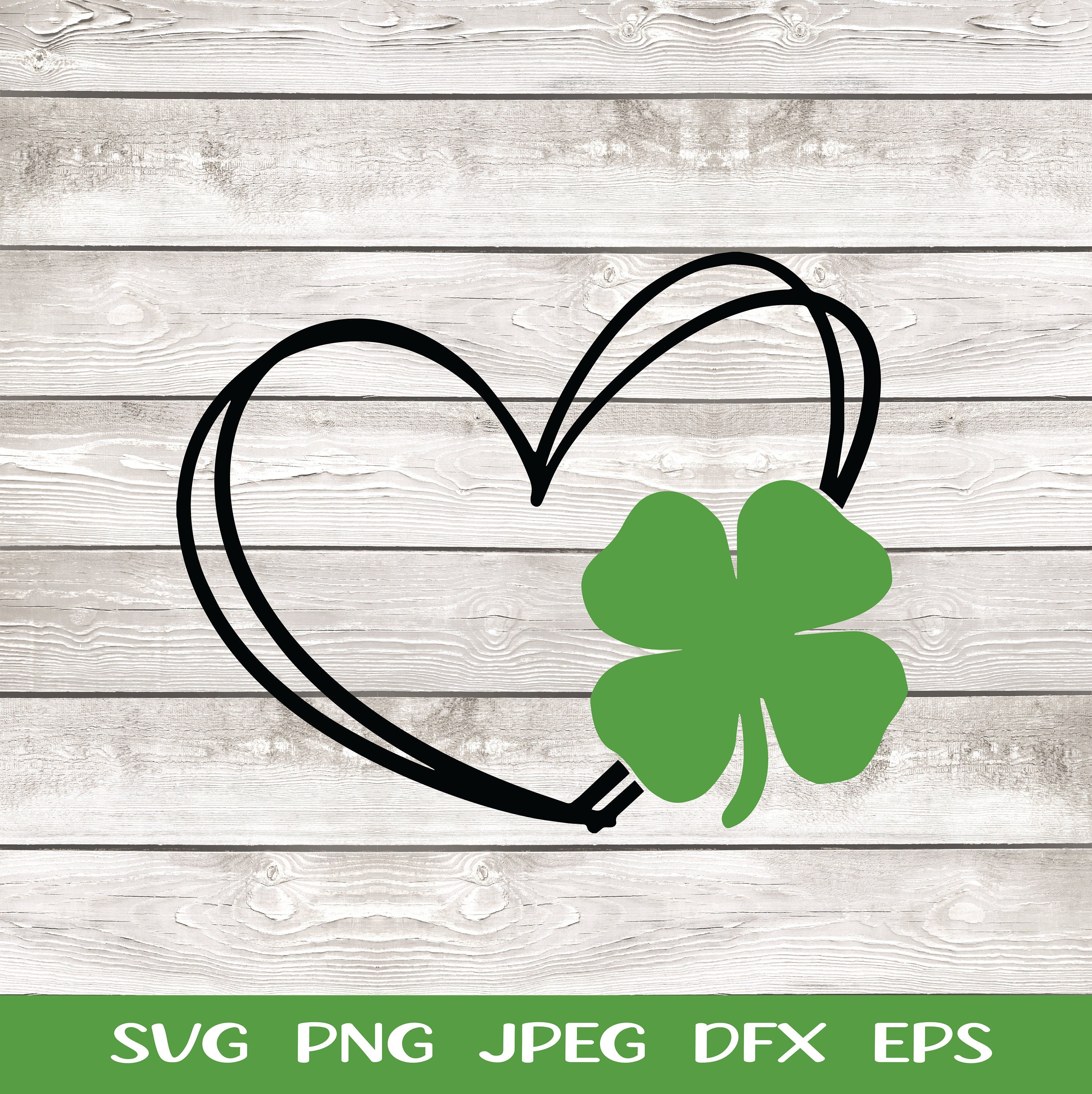 St. Patrick's Day Heart SVG, Shamrock SVG, St. Patrick's Day SVG, Irish svg, Clover svg, Saint Patrick's Day, Lucky svg, Cut File Cricut