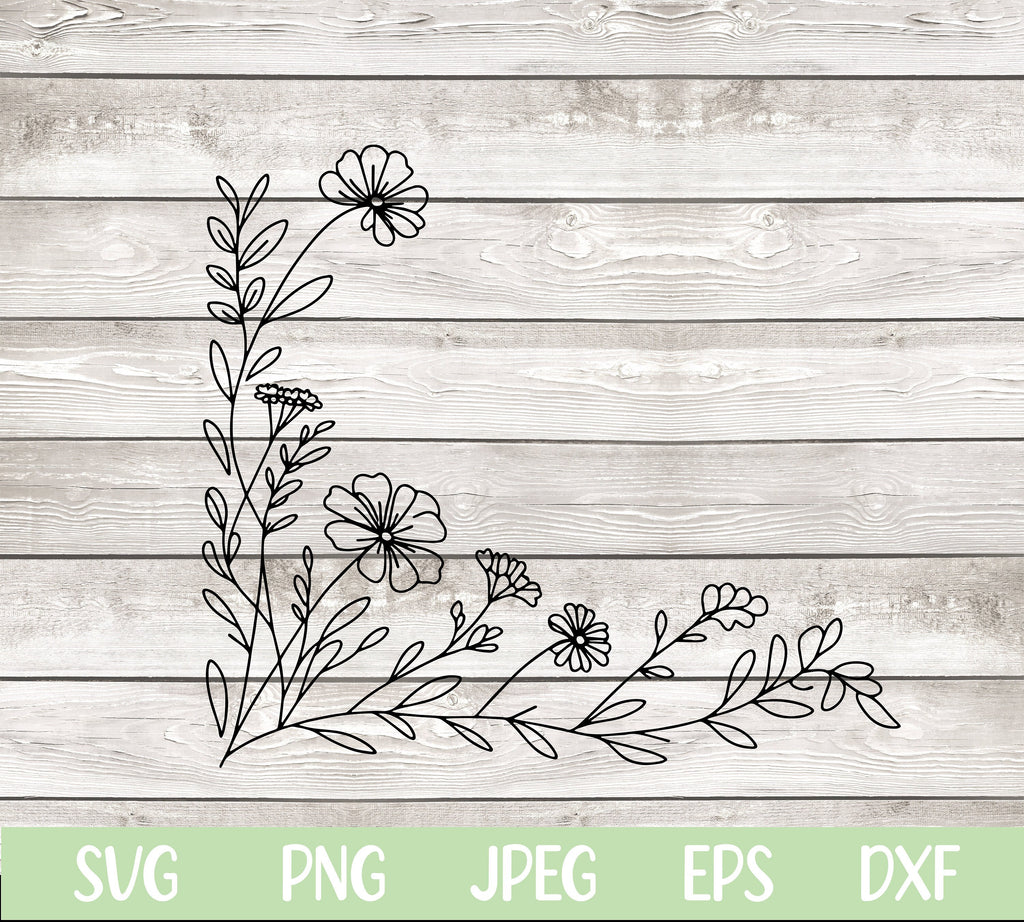Floral Border svg, Floral Border png Floral corner svg, wedding border svg, decorative corners svg, flower corner svg png dfx eps jpeg