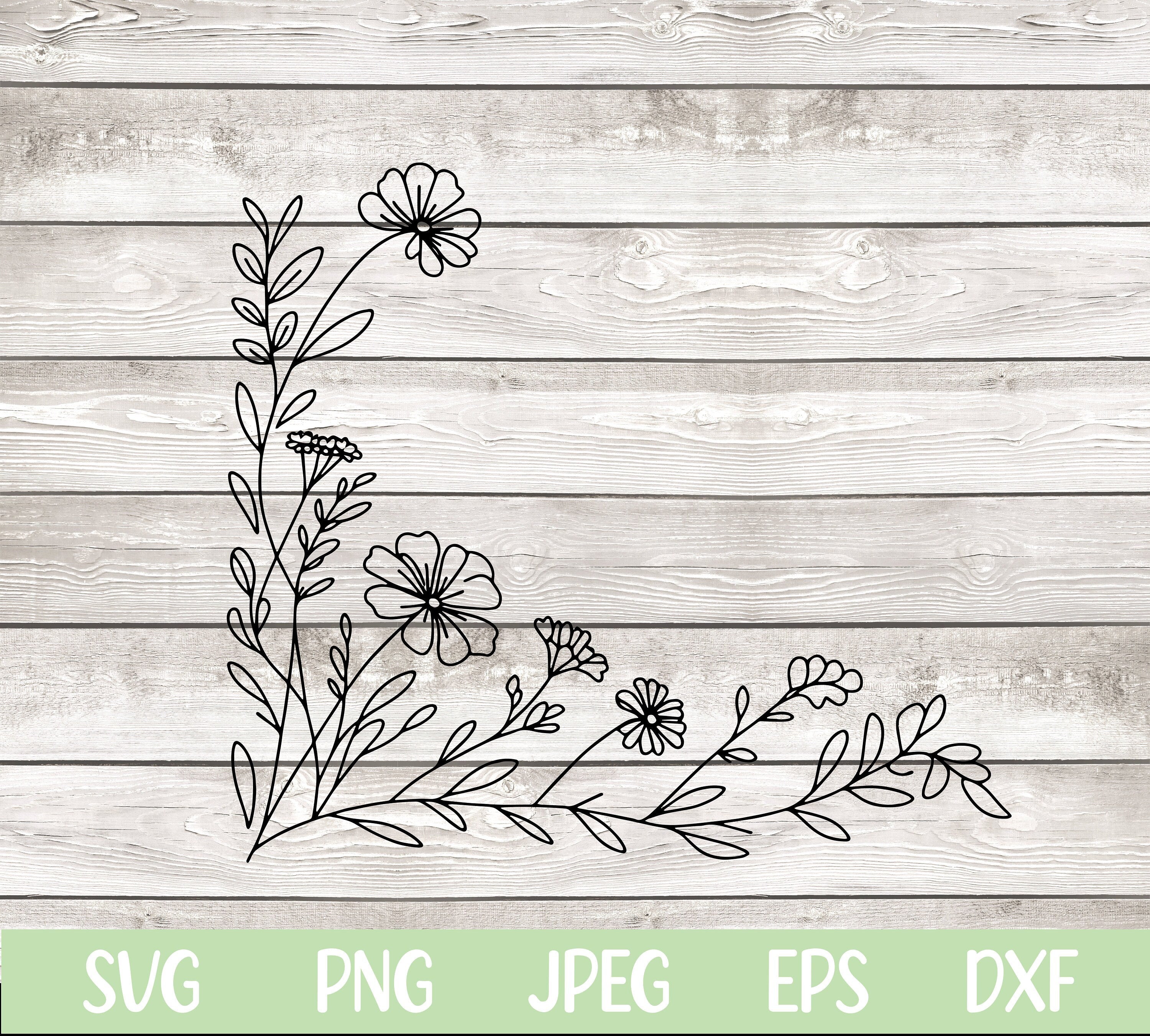 Floral Border svg, Floral Border png Floral corner svg, wedding border svg, decorative corners svg, flower corner svg png dfx eps jpeg