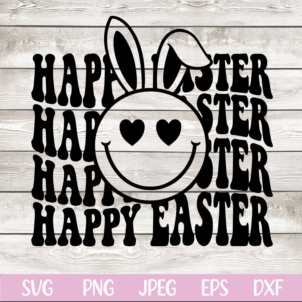 Happy Easter SVG PNG, Retro Easter Svg, Bunny Svg, Kids Easter Svg, Easter Shirt Svg, Easter Svg, Easter Squad Svg, Easter Bunny Svg