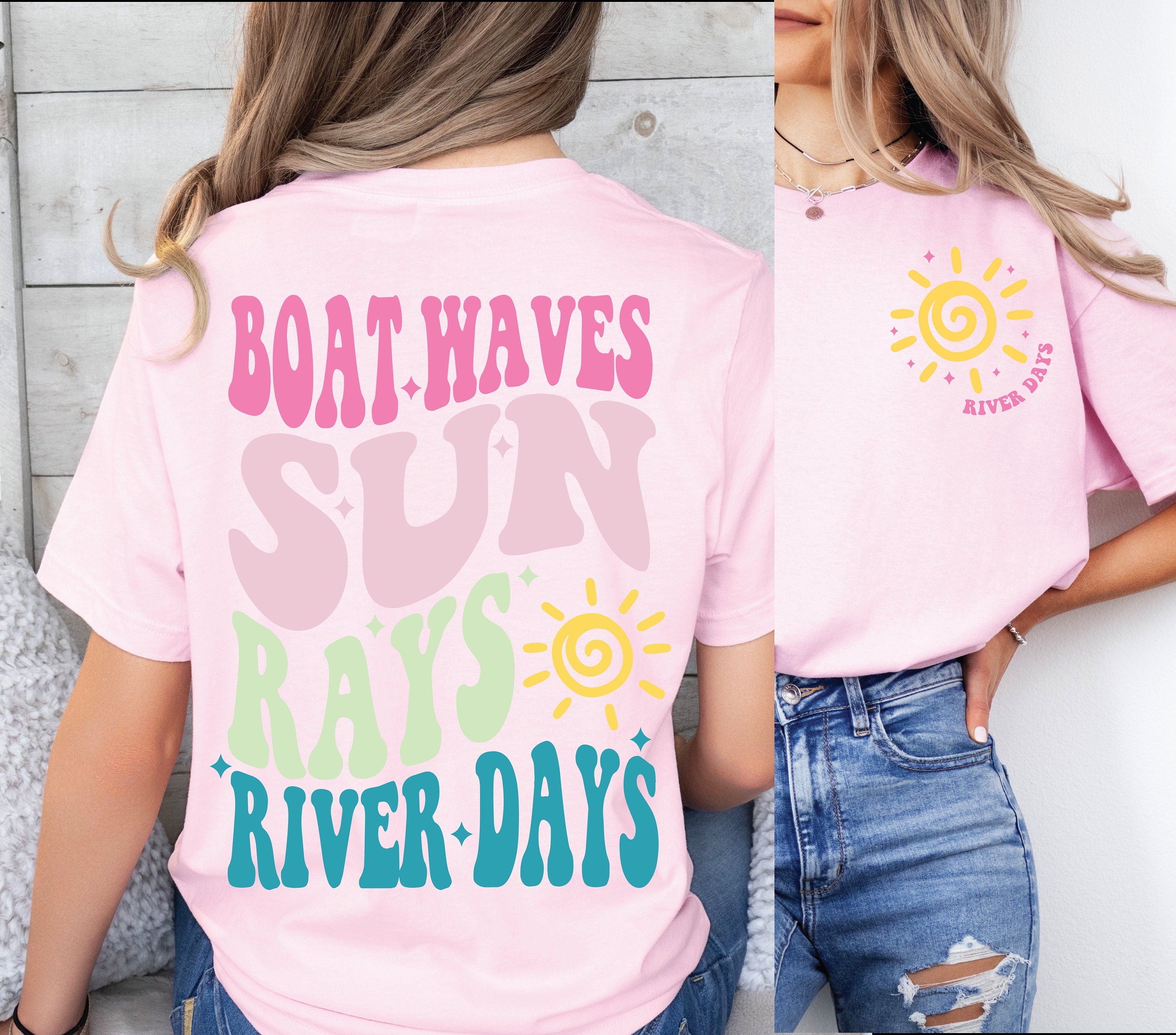 Boat Waves Sun Rays River Days SVG PNG, Summer svg, Retro Summer svg, Hello Summer svg, Lake svg, Retro Summer Sublimation Designs Download