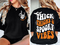 Thick Thighs and Spooky Vibes SVG PNG, Halloween Svg, Spooky Season Svg, Retro Halloween Svg Funny Halloween Svg Cut File for Cricut Digital