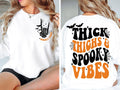 Thick Thighs and Spooky Vibes SVG PNG, Halloween Svg, Spooky Season Svg, Retro Halloween Svg Funny Halloween Svg Cut File for Cricut Digital
