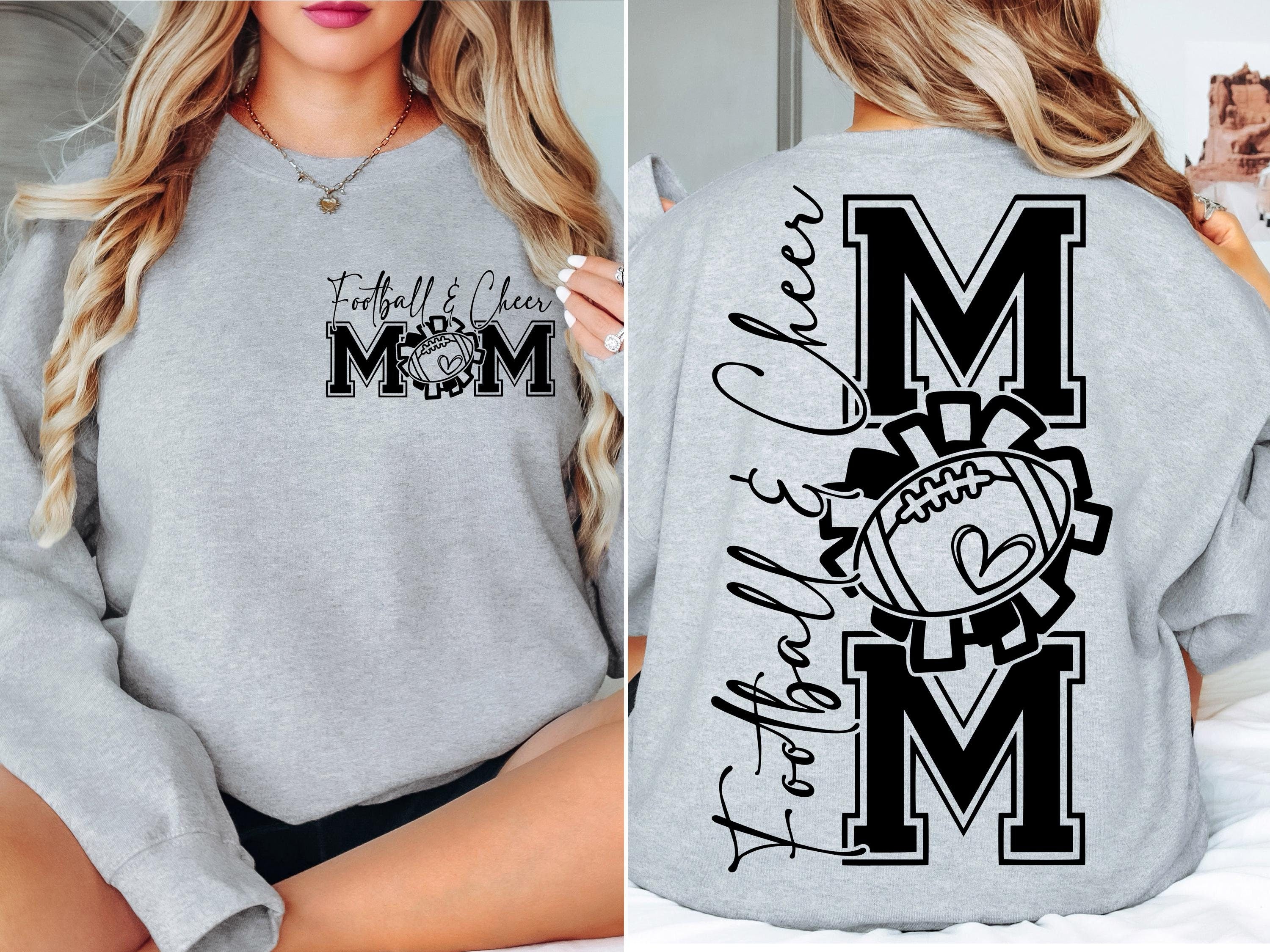 Football And Cheer Mom SVG PNG, Football Mom Png svg, Cheer Mom Shirt Svg png, Football Svg, Cheer Mom Svg, Football Shirt Svg, Game Day