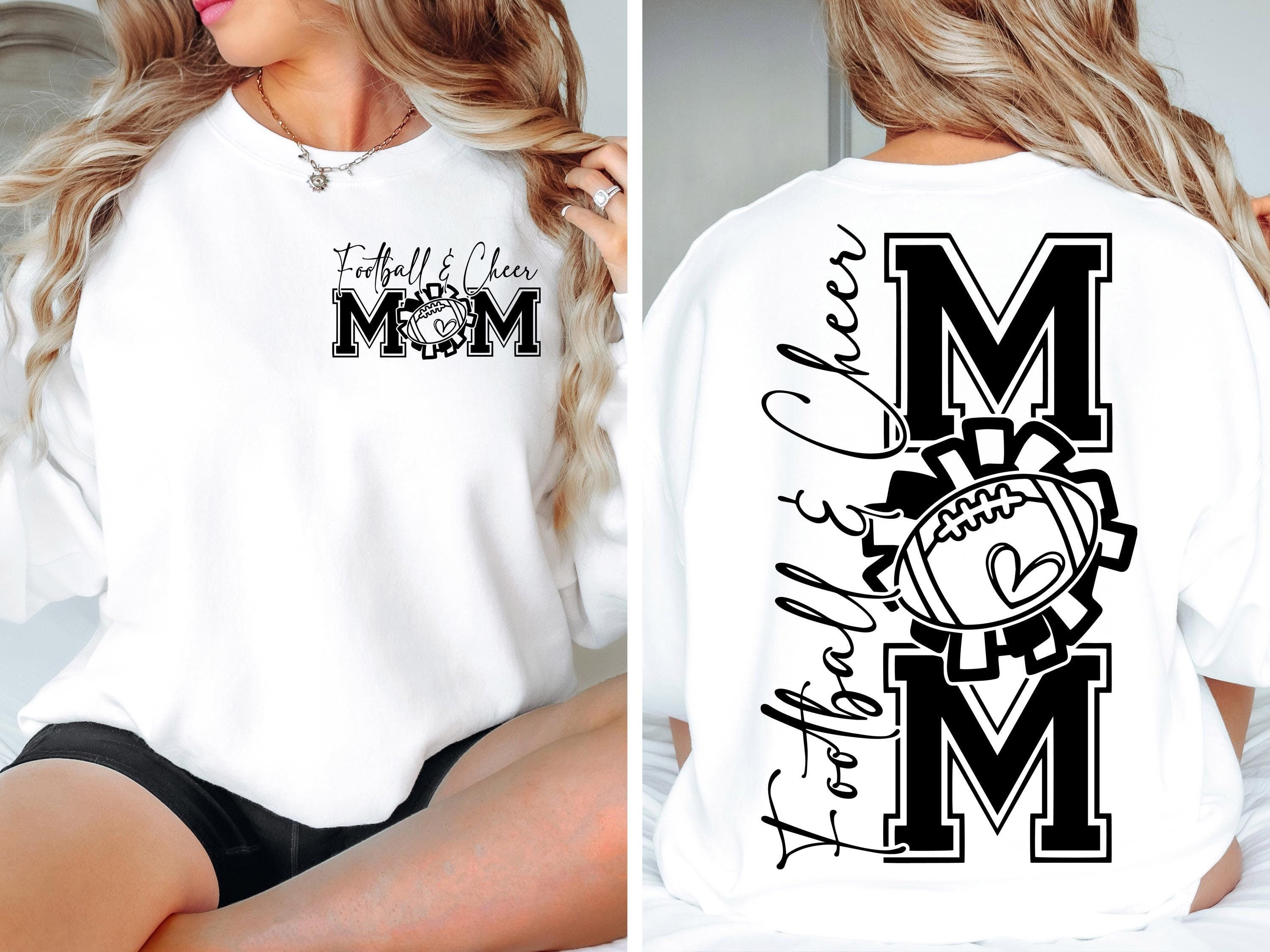 Football And Cheer Mom SVG PNG, Football Mom Png svg, Cheer Mom Shirt Svg png, Football Svg, Cheer Mom Svg, Football Shirt Svg, Game Day